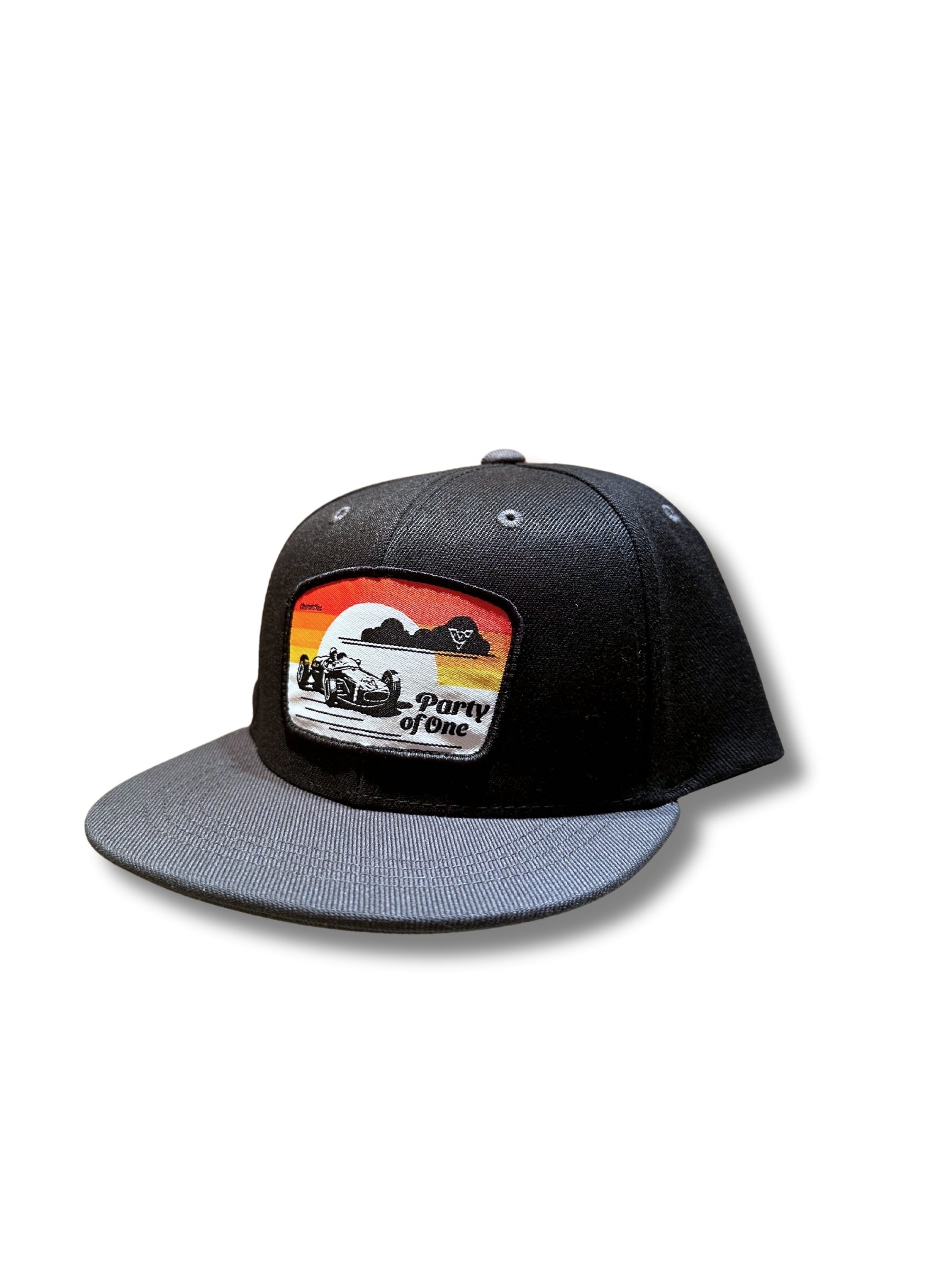 PARTY OF ONE YOUTH FLAT BILL HAT (Black/Charcoal)