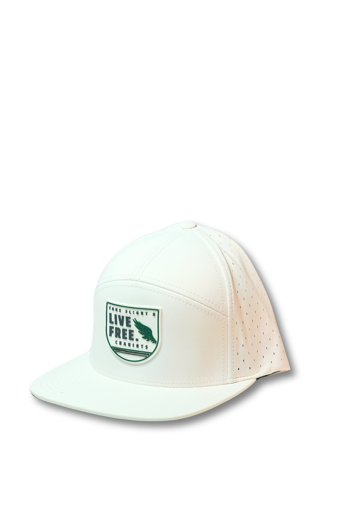 LIVE FREE 7-PANEL PERFORMANCE HAT (White)