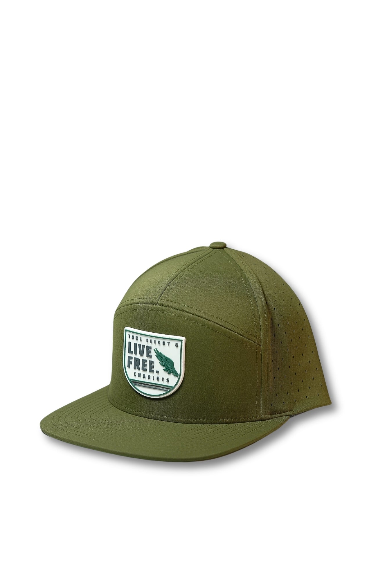 LIVE FREE 7-PANEL PERFORMANCE HAT (Moss Green)