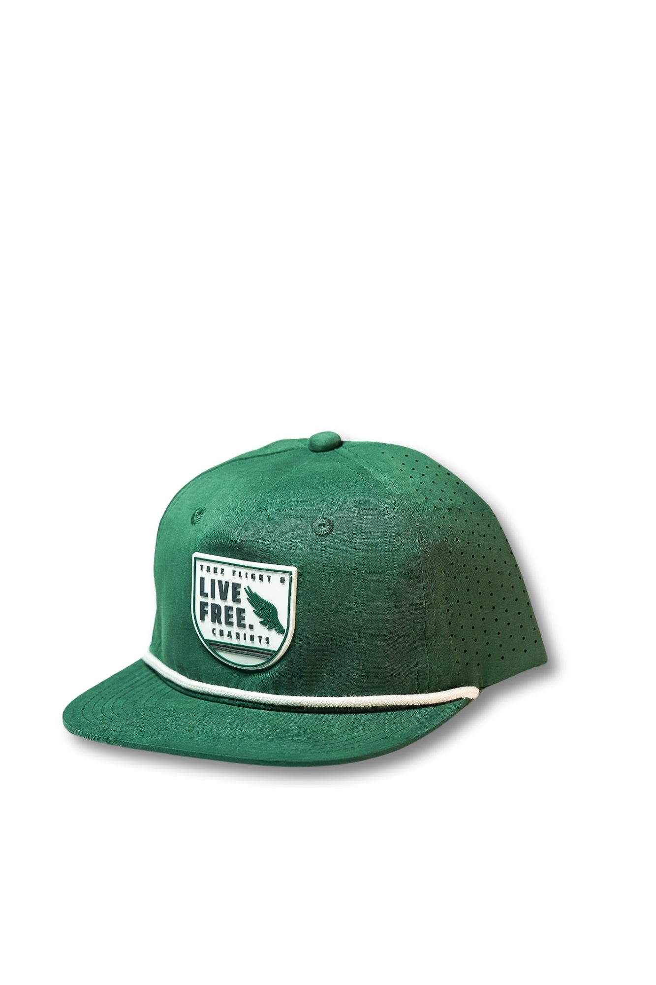 LIVE FREE 5-PANEL PERFORMANCE ROPE HAT (Forest/White)