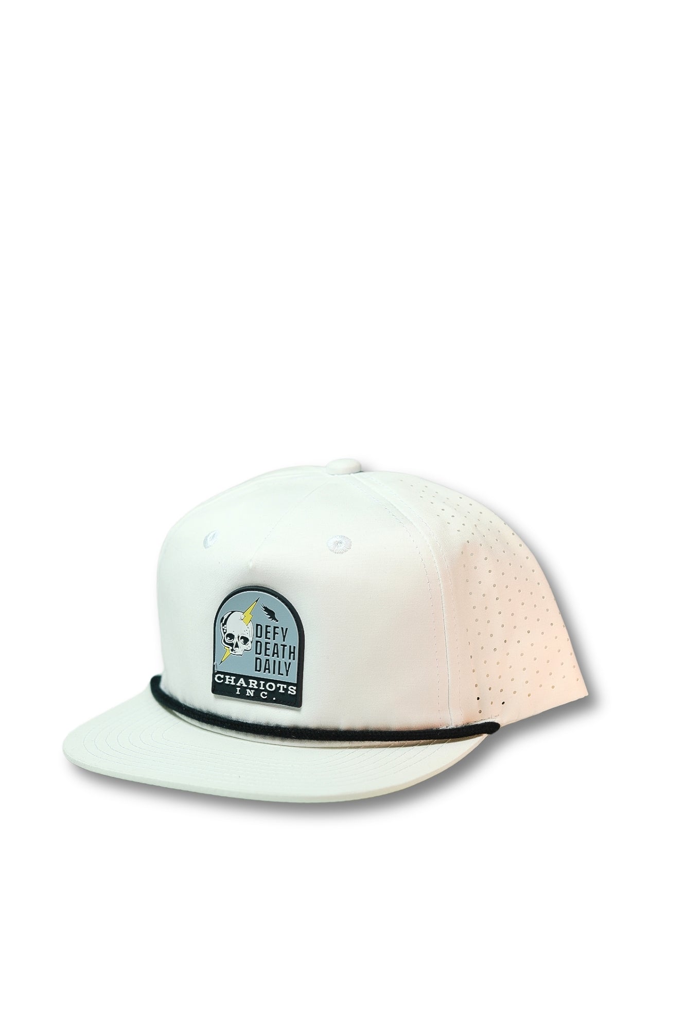 DEFY DEATH DAILY 5-PANEL PERFORMANCE ROPE HAT (White/Black)