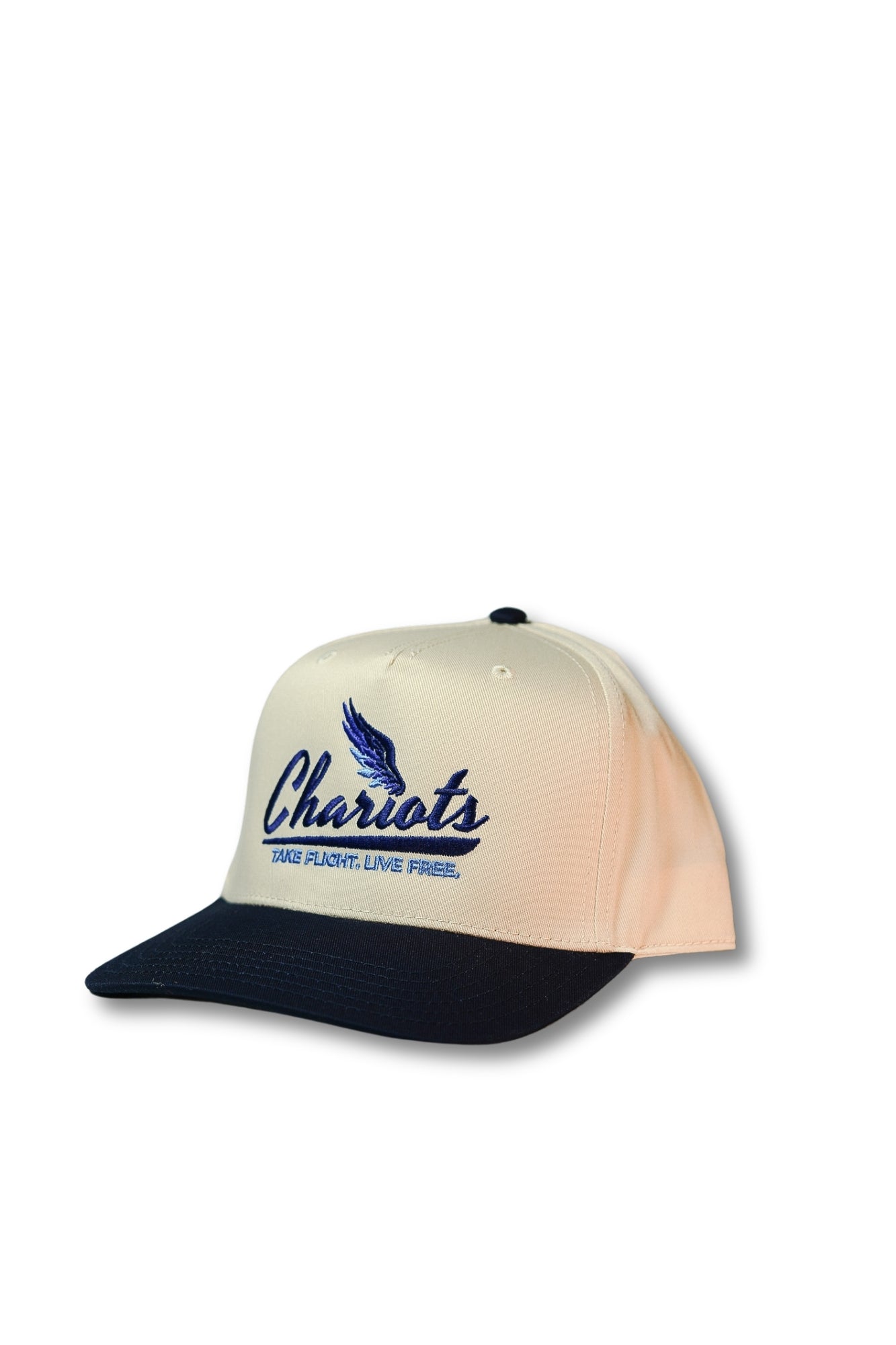 TAKE FLIGHT 5 PANEL HAT (Natural/Navy)