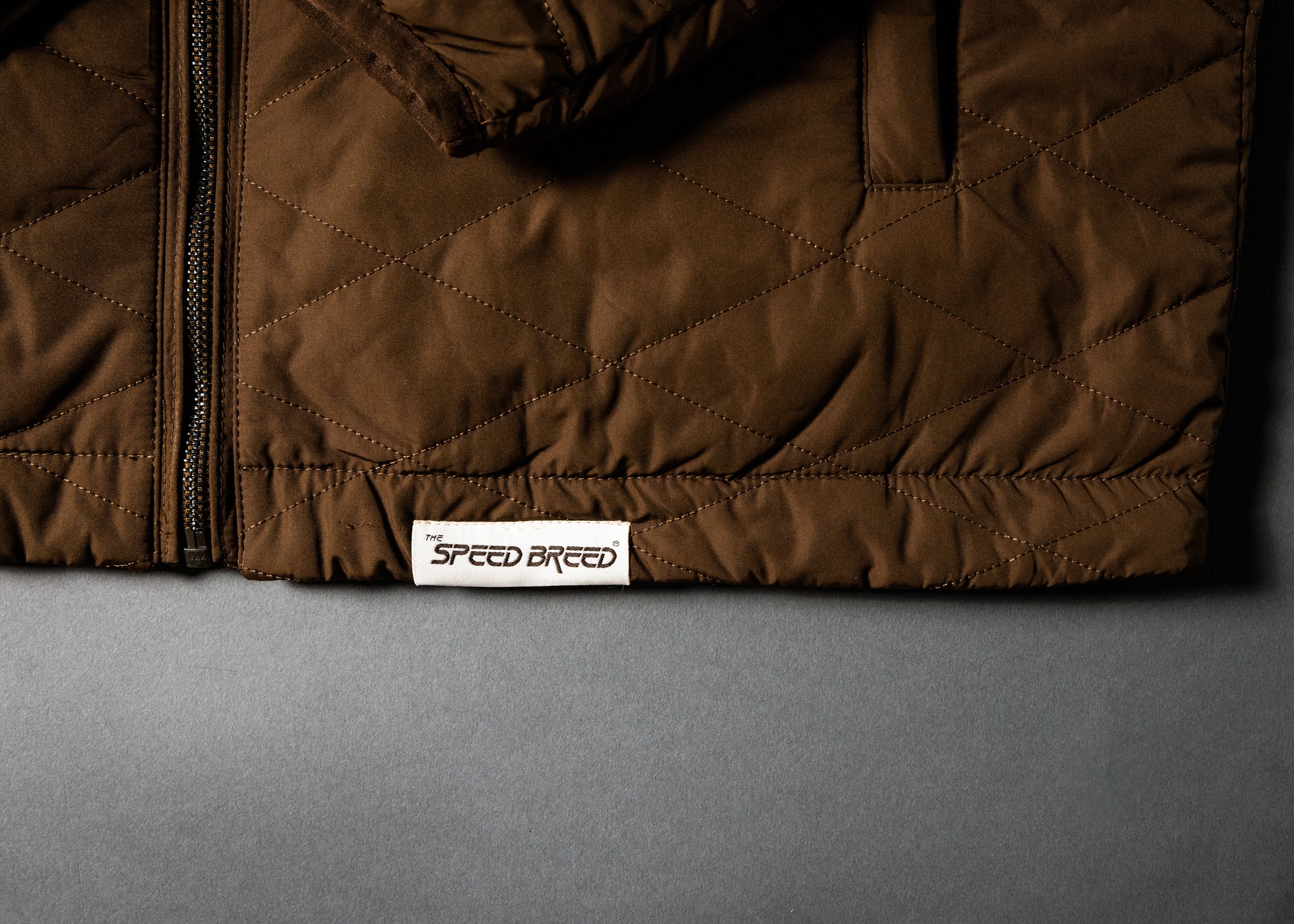 SPEED BREED PREMIUM REVERSIBLE QUILTED PUFFER JACKET (Mocha/Ebony)