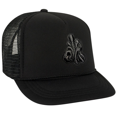 LAAS25 OG SLICK BLACK LA HANDS TRUCKER HAT