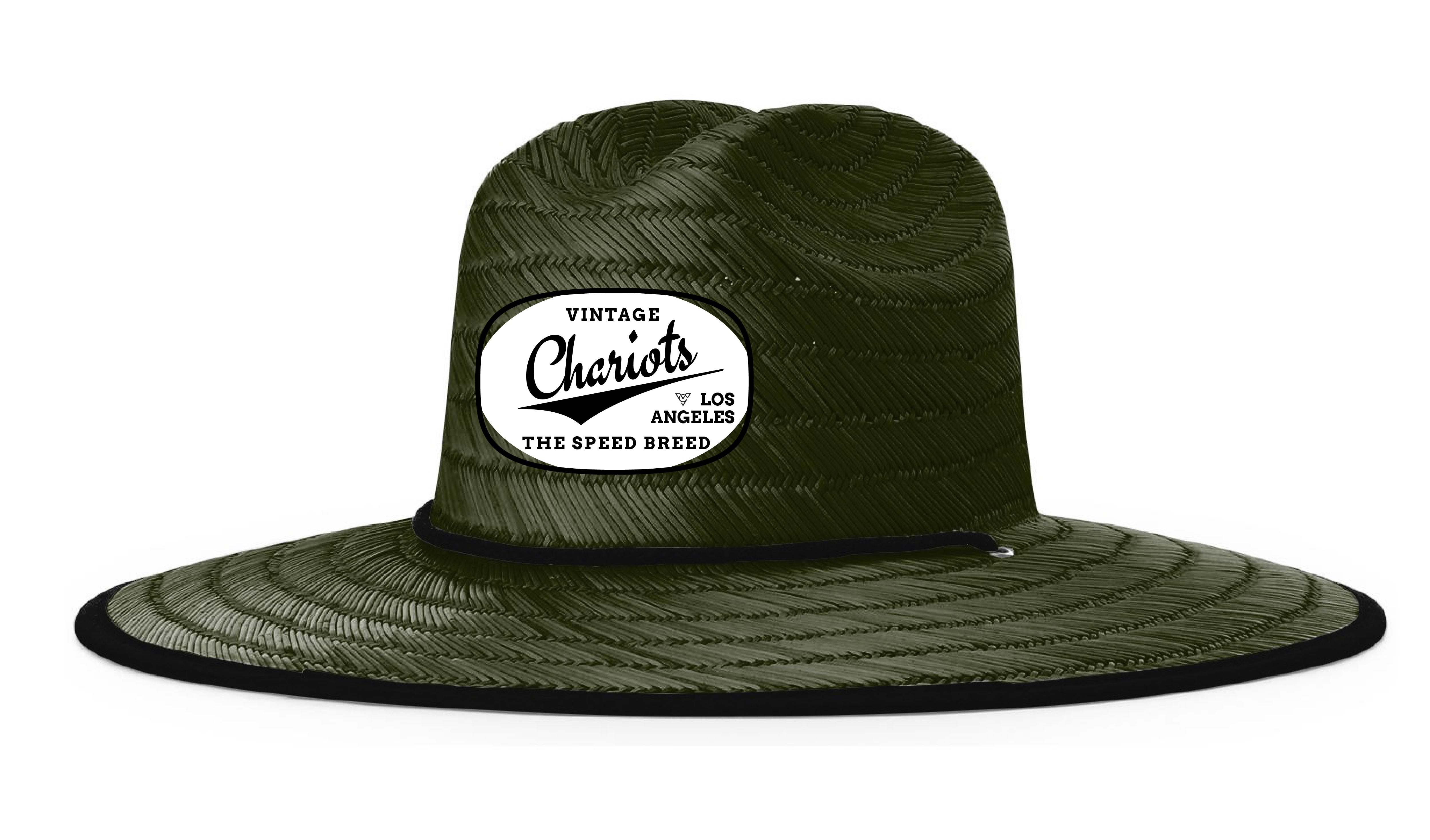 CHARIOTS STRAW HAT (Olive w/ Green Camo under bill)