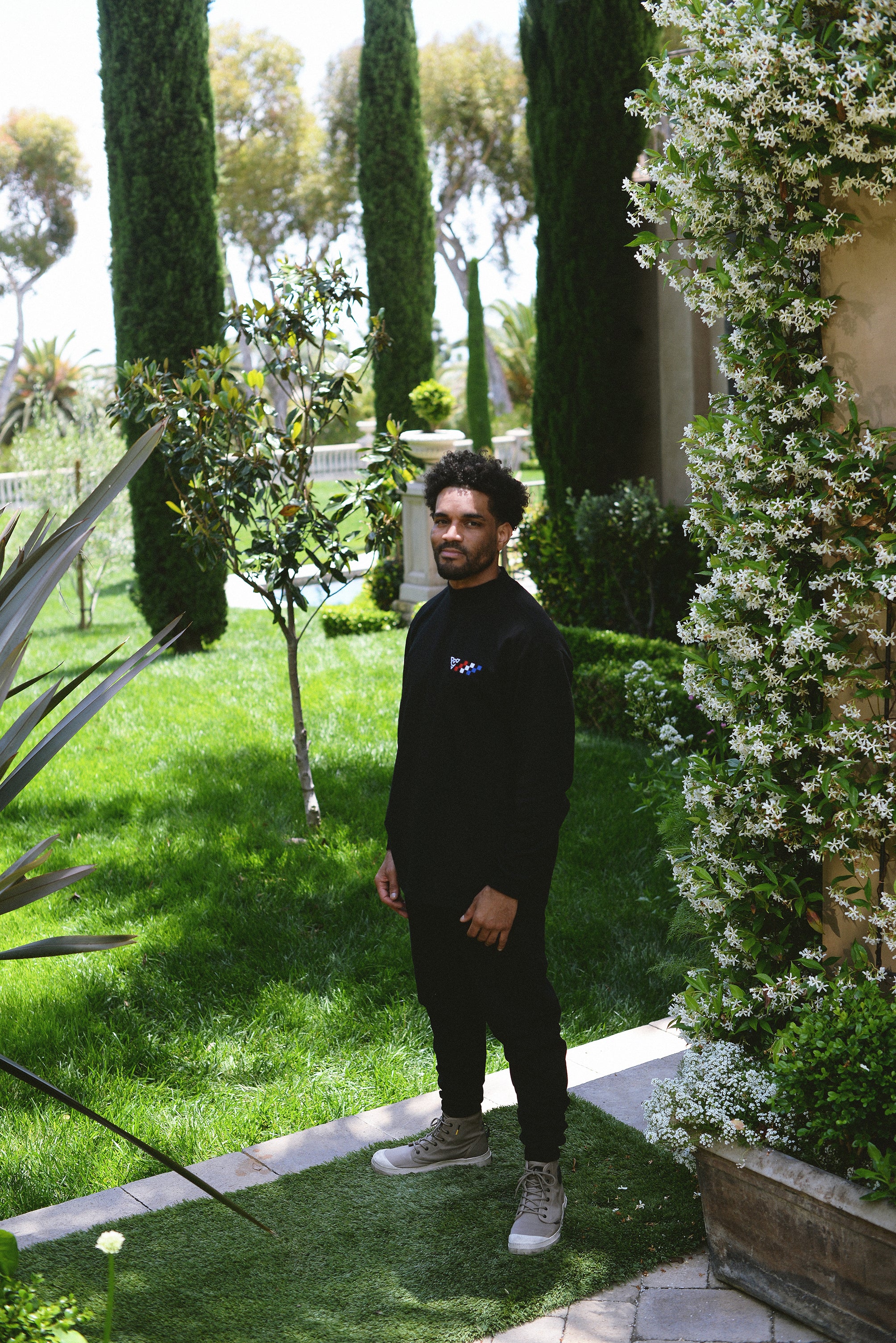 CHECKERED FLAG DRYFLEX MOCK NECK (Black)