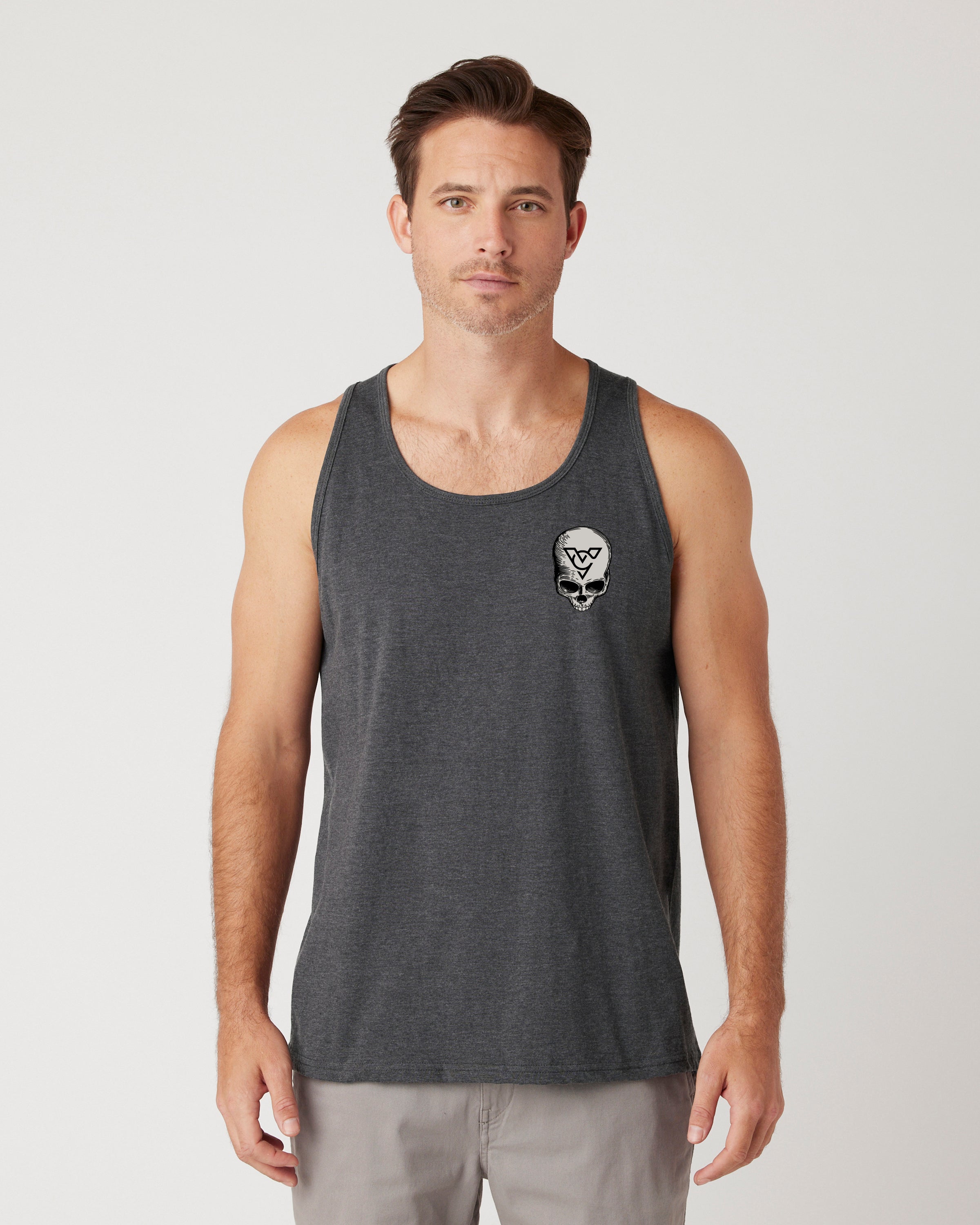 FLYING SKULL TANK (Charcoal Heather)