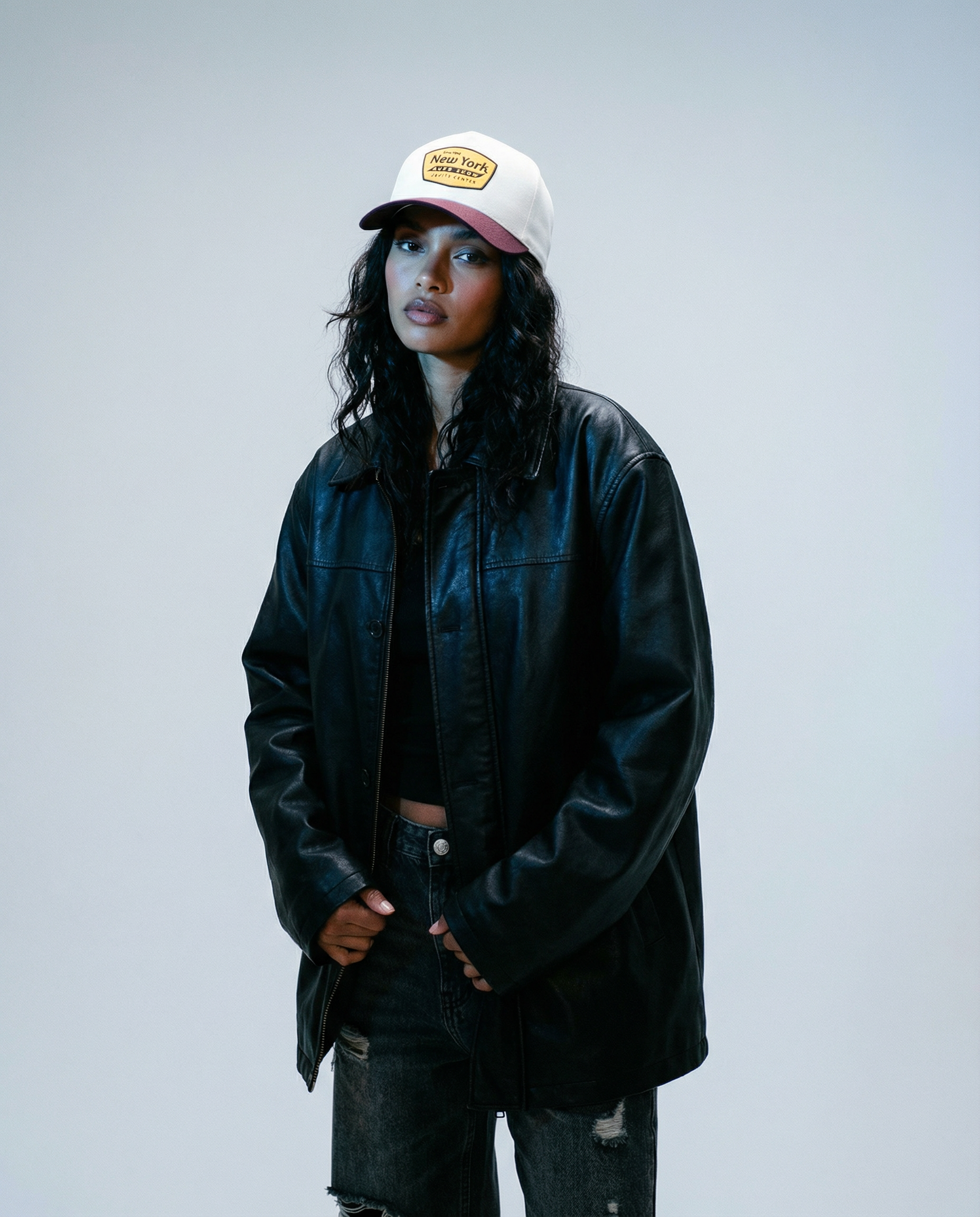 NYIAS26 Javits Center 5-Panel Snapback (Vintage White/Cardinal)