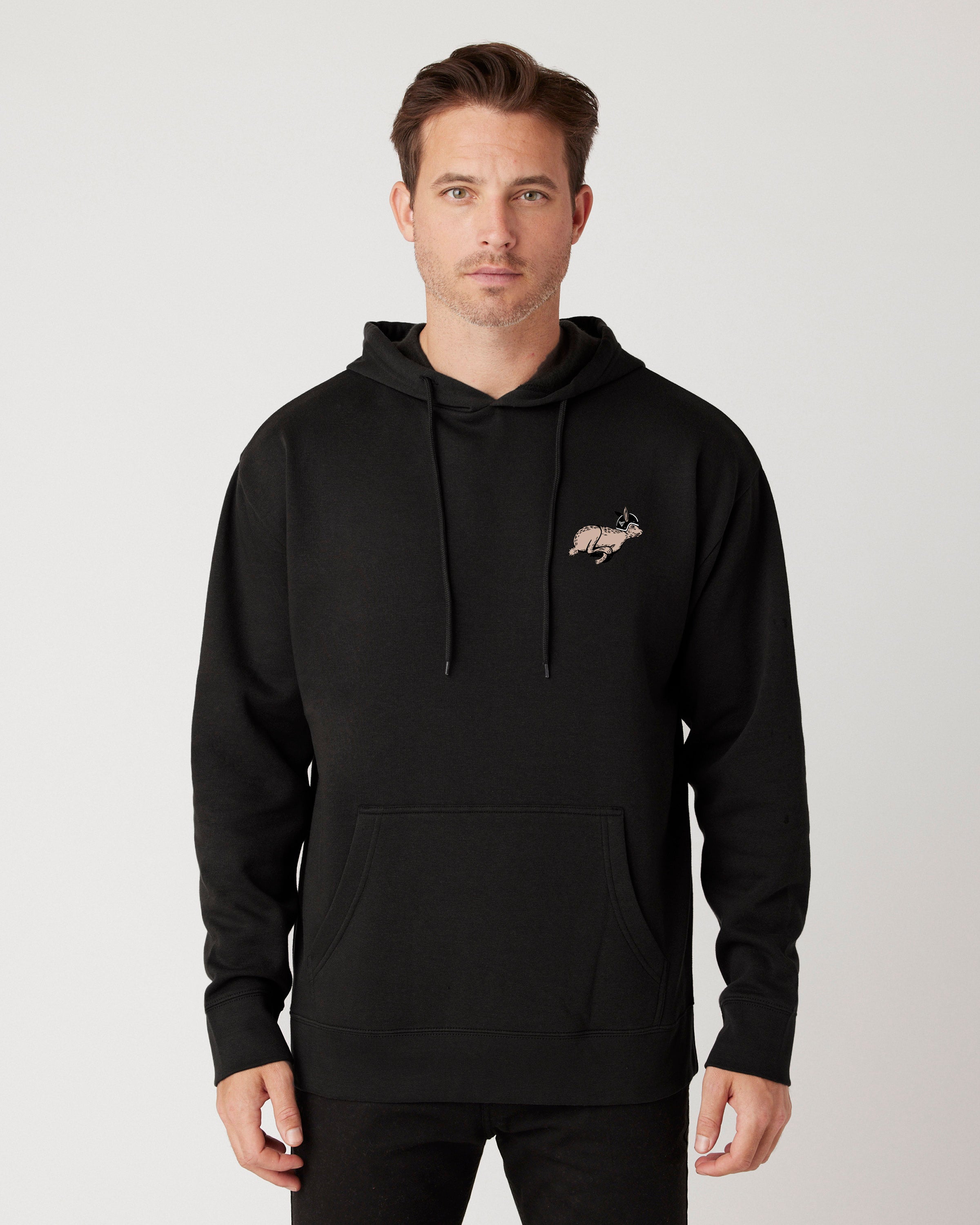 HAREPIN LIGHTWEIGHT PULLOVER HOODIE (Black)