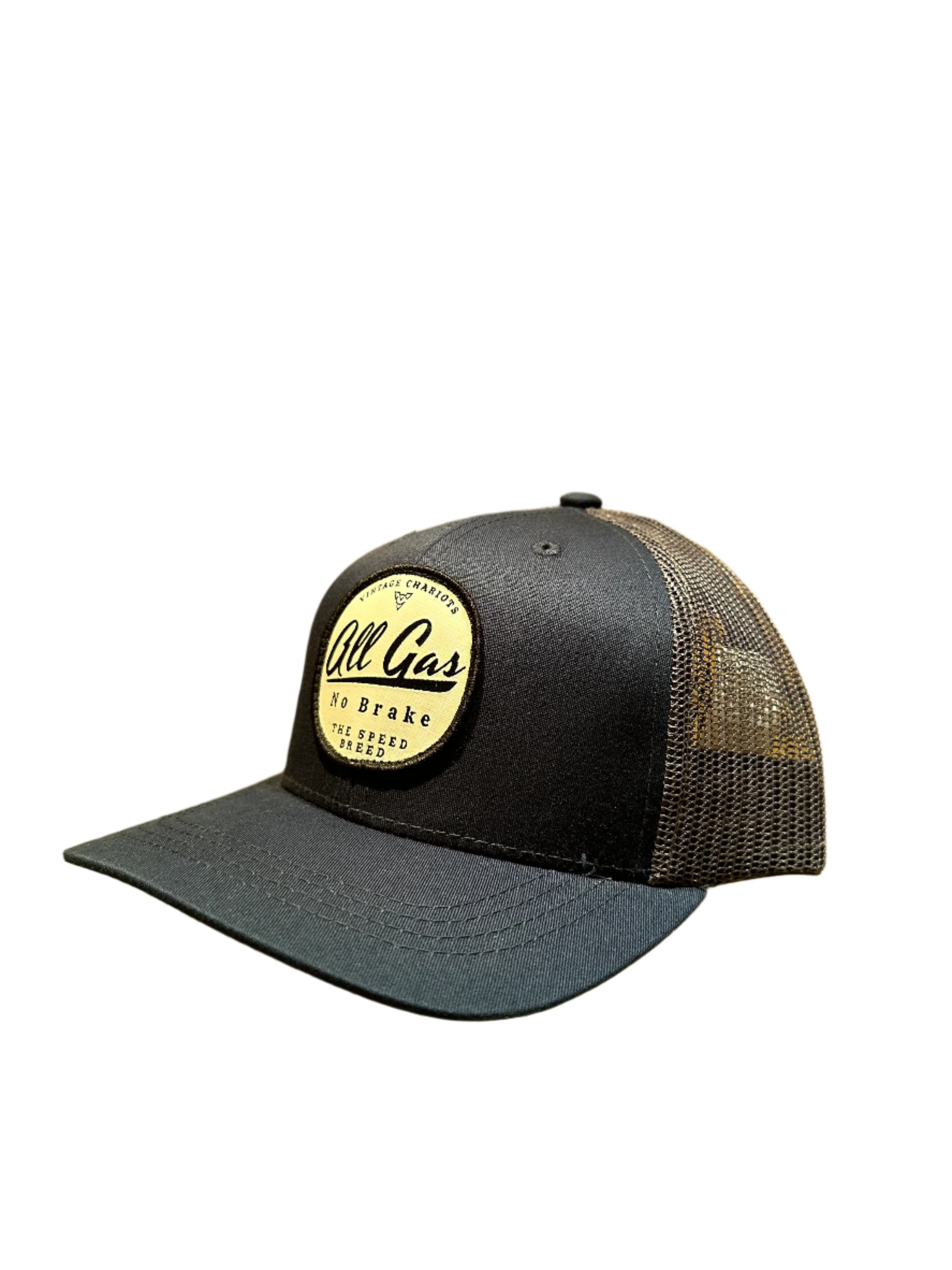 ALL GAS NO BRAKE YOUTH TRUCKER HAT (Navy/Charcoal)