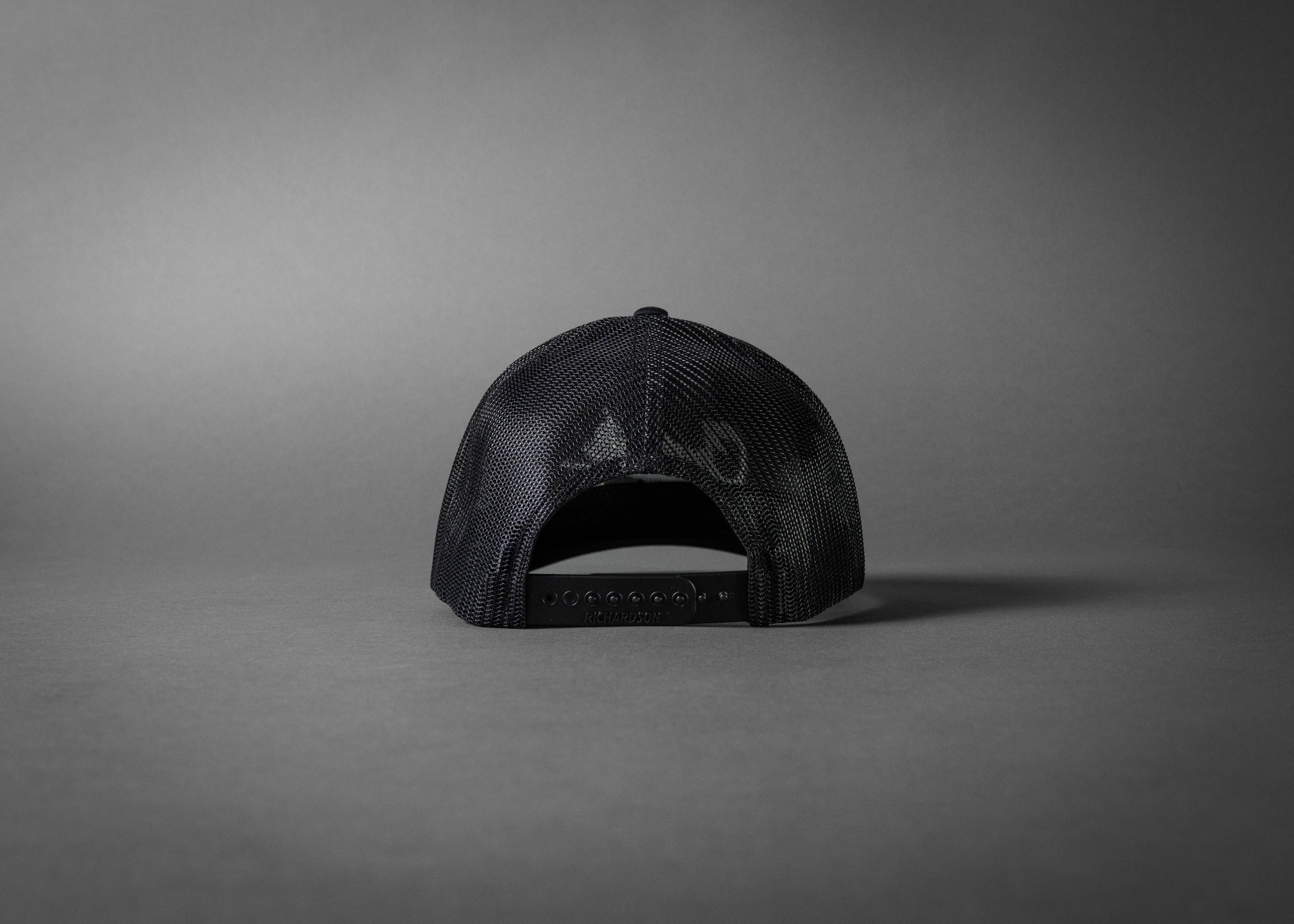 CHARIOTS INC (Black/White Embroidered Premium Trucker Hat)