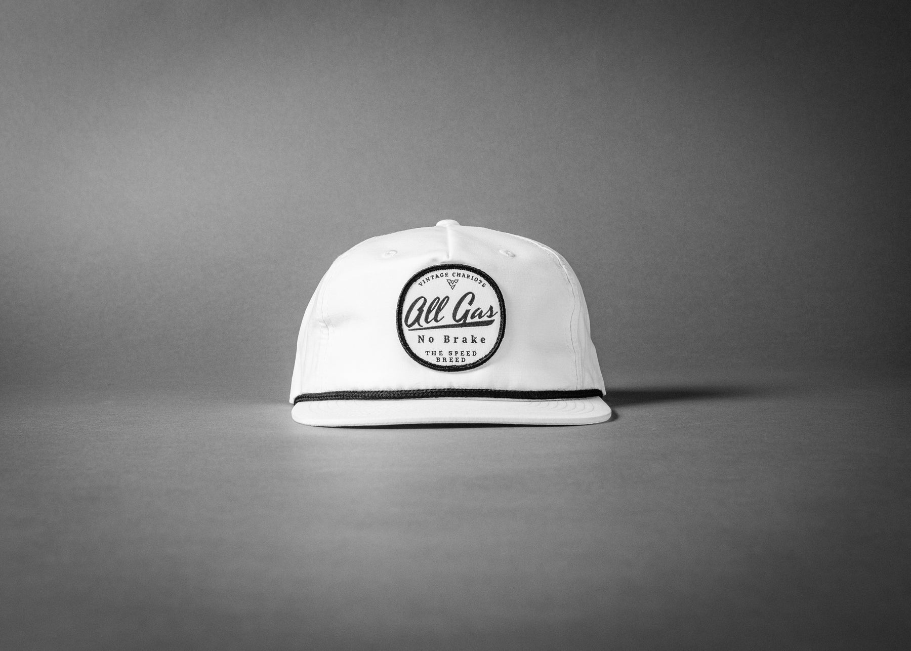 ALL GAS NO BRAKE (White/Black Rope Grandpa Hat)
