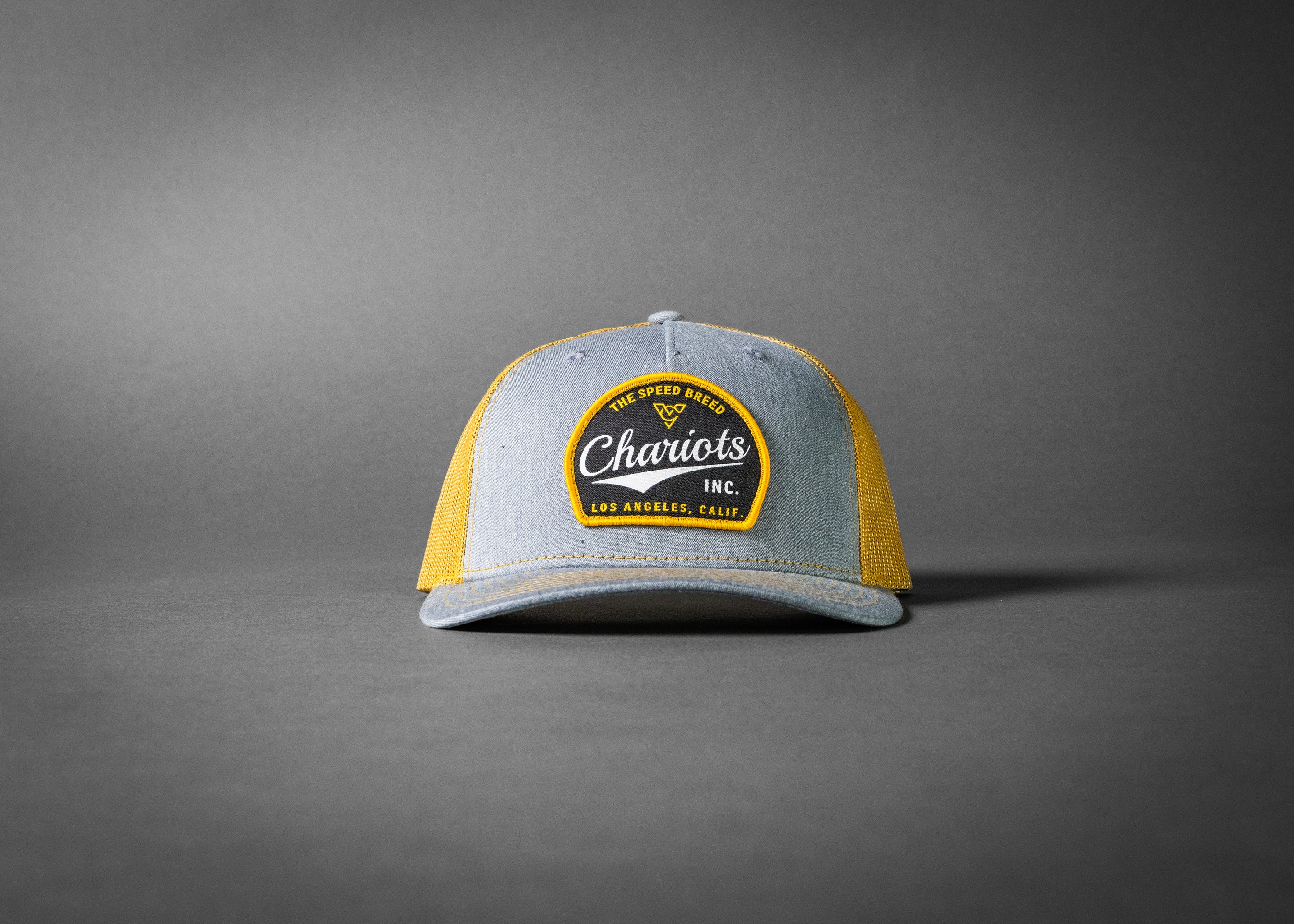 YELLOWJACKET (Heather Grey/Amber Gold 5-Panel Premium Trucker Hat)