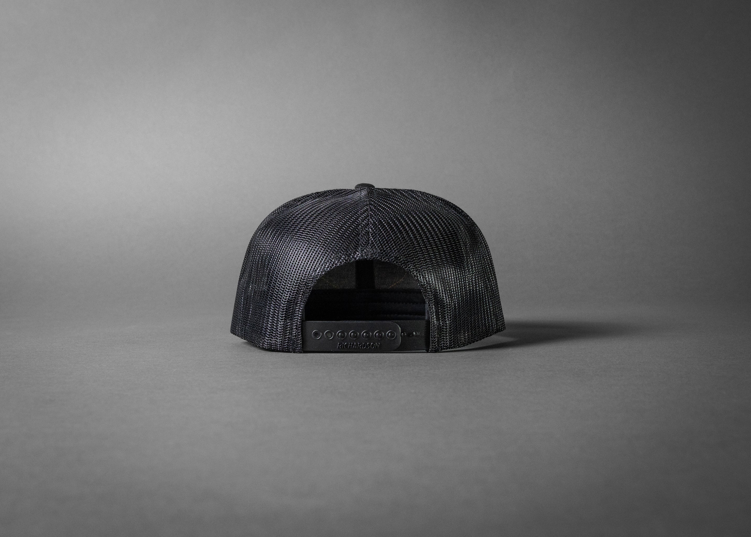 GO LIKE HELL (Black Wool/Black Mesh Flat Bill Trucker Hat)
