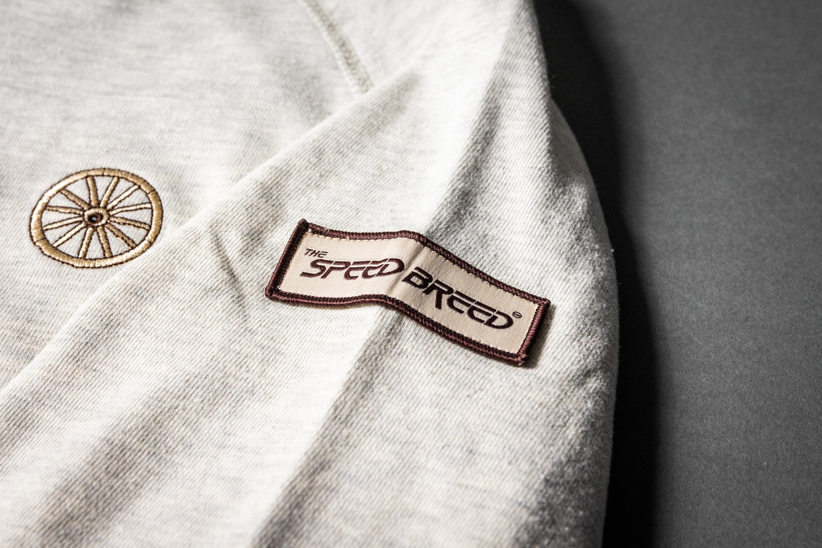 CHARIOTS EMBROIDERED UNISEX FRENCH TERRY CREW NECK SWEATER (Oatmeal Heather)