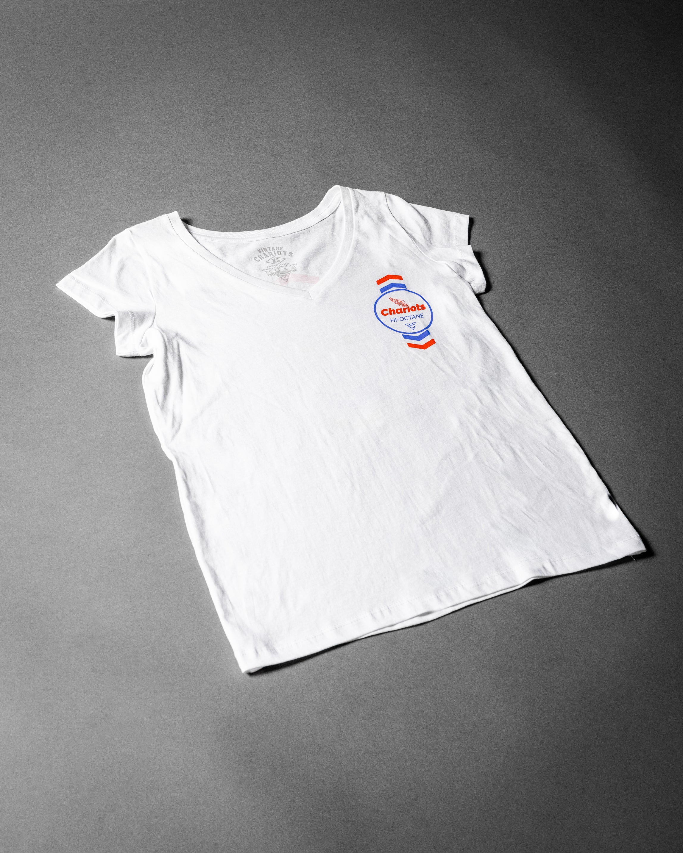 CHEVRON HI OCTANE WOMENS V-NECK TEE (White)