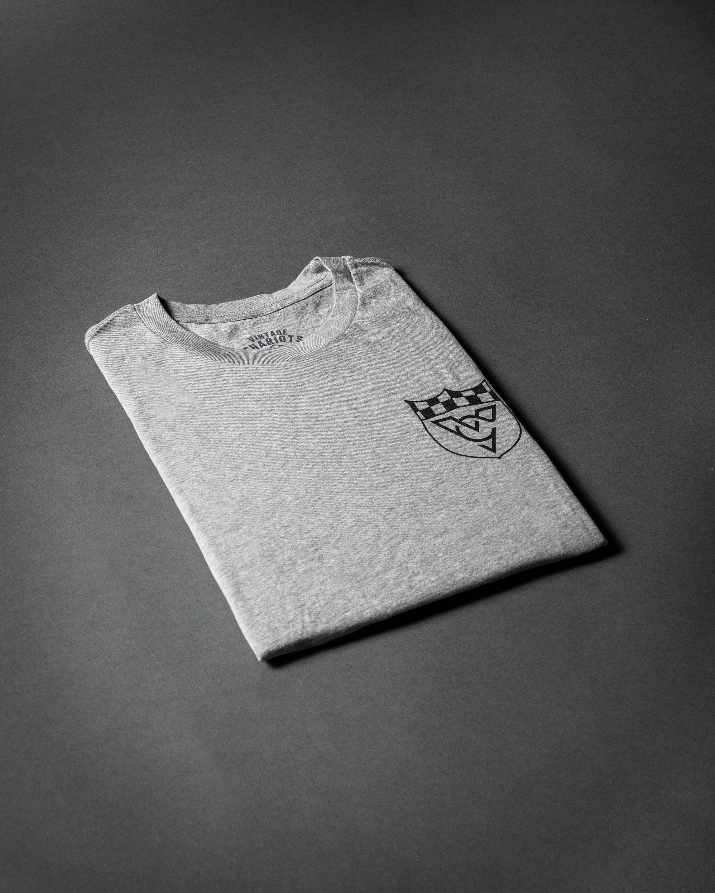 CHECKERED FLAG WOMENS BOYFRIEND TEE (Carbon Grey)