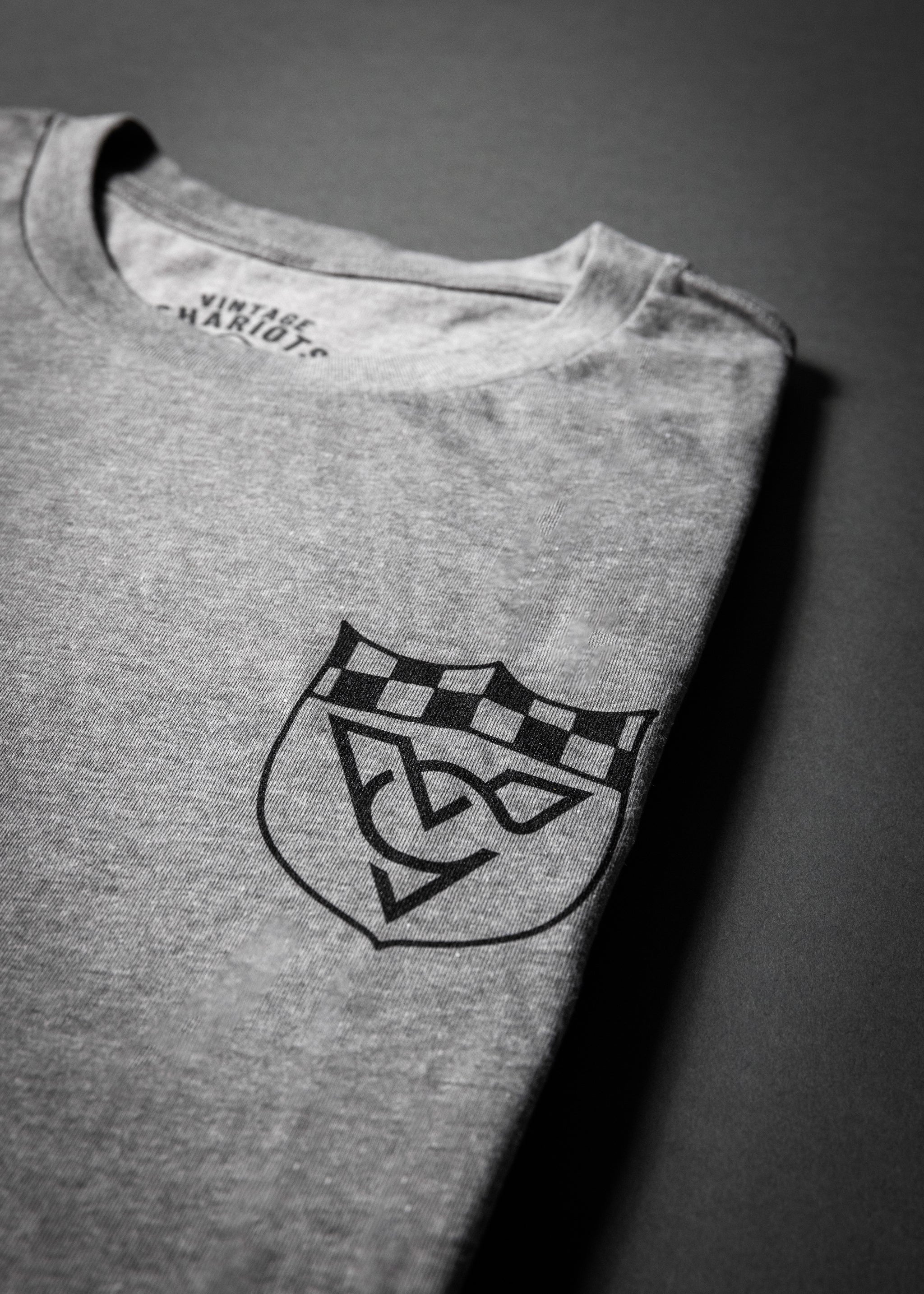 CHECKERED FLAG WOMENS BOYFRIEND TEE (Carbon Grey)