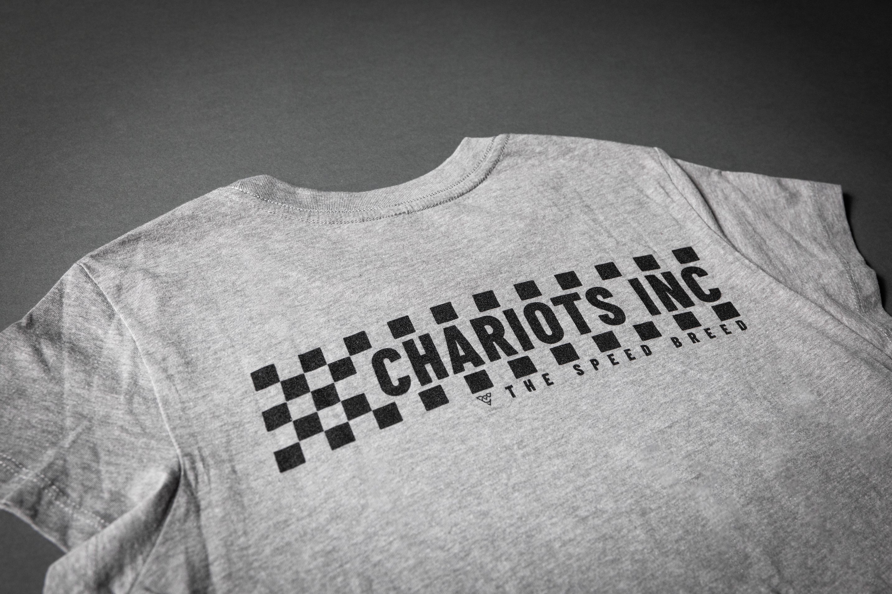 CHECKERED FLAG WOMENS BOYFRIEND TEE (Carbon Grey)