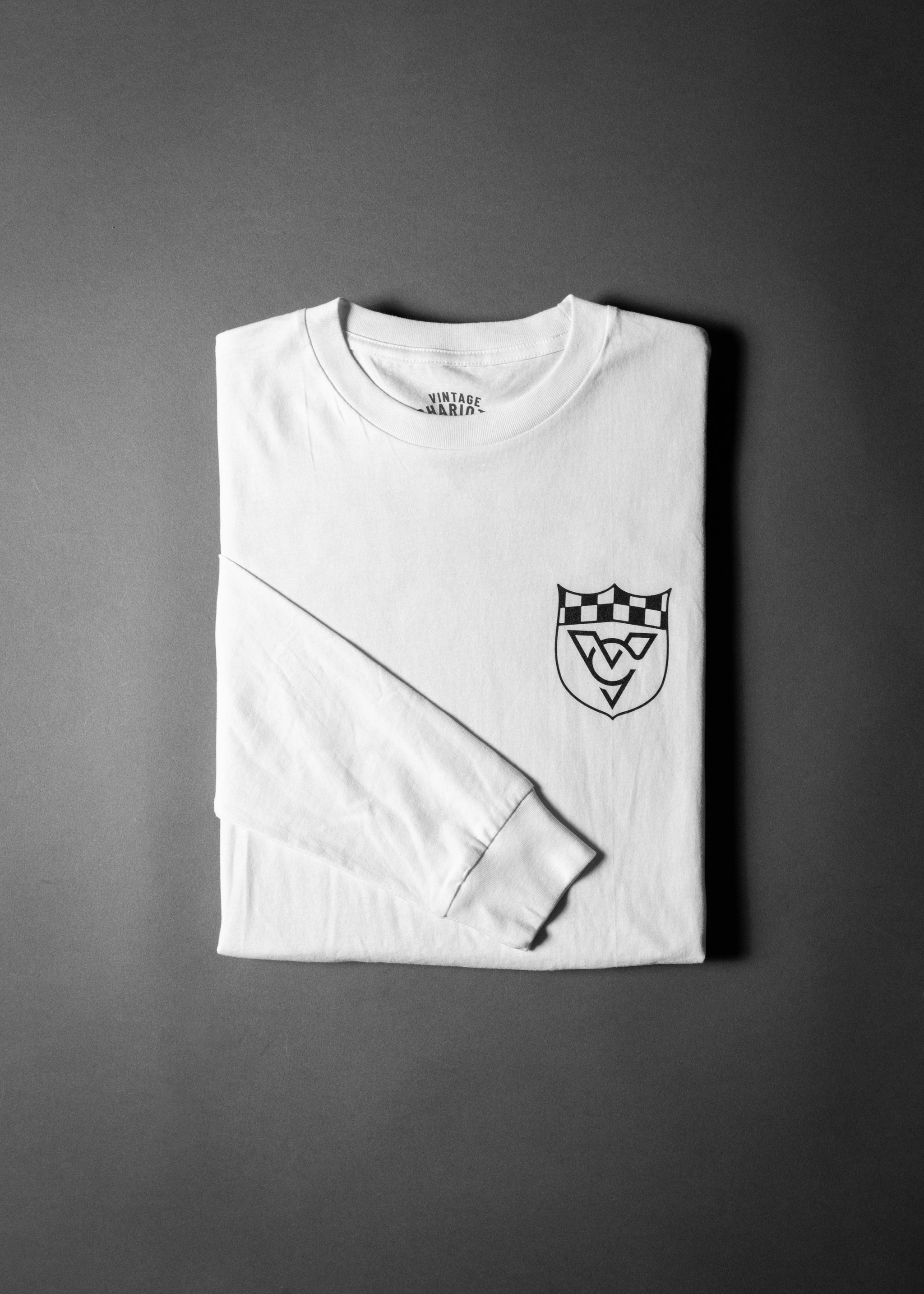 CHECKERED FLAG LONG SLEEVE TEE (White)