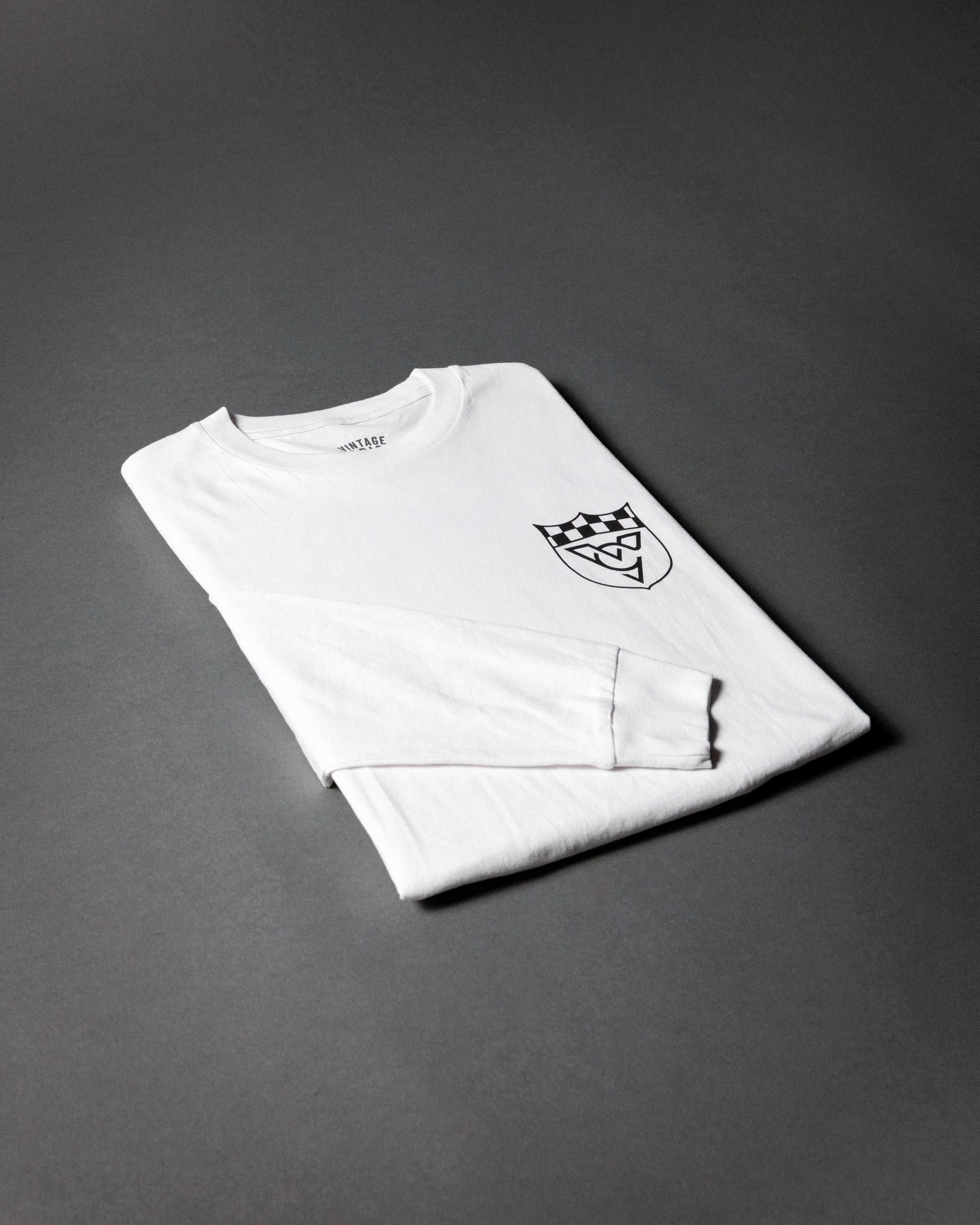 CHECKERED FLAG LONG SLEEVE TEE (White)