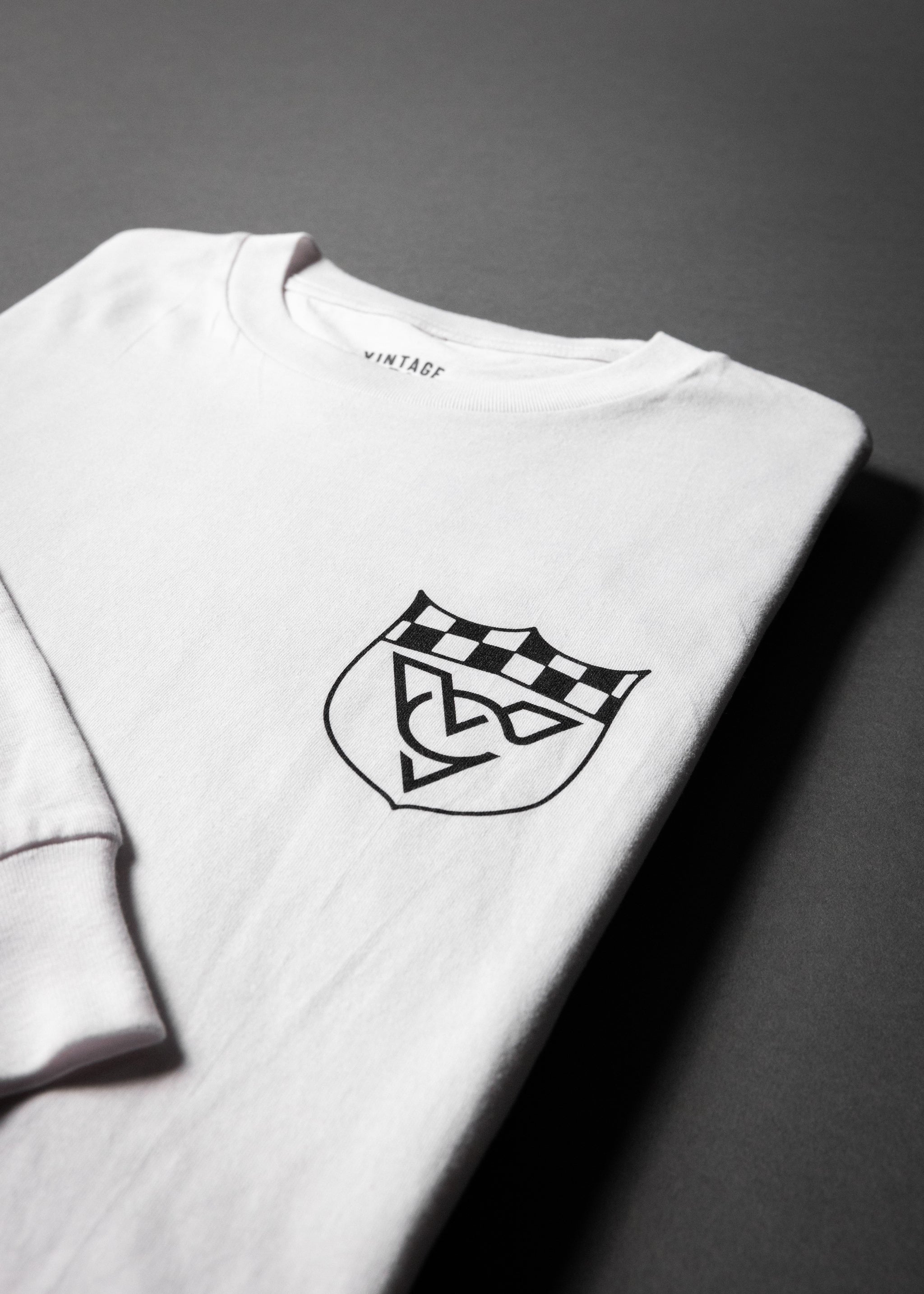 CHECKERED FLAG LONG SLEEVE TEE (White)