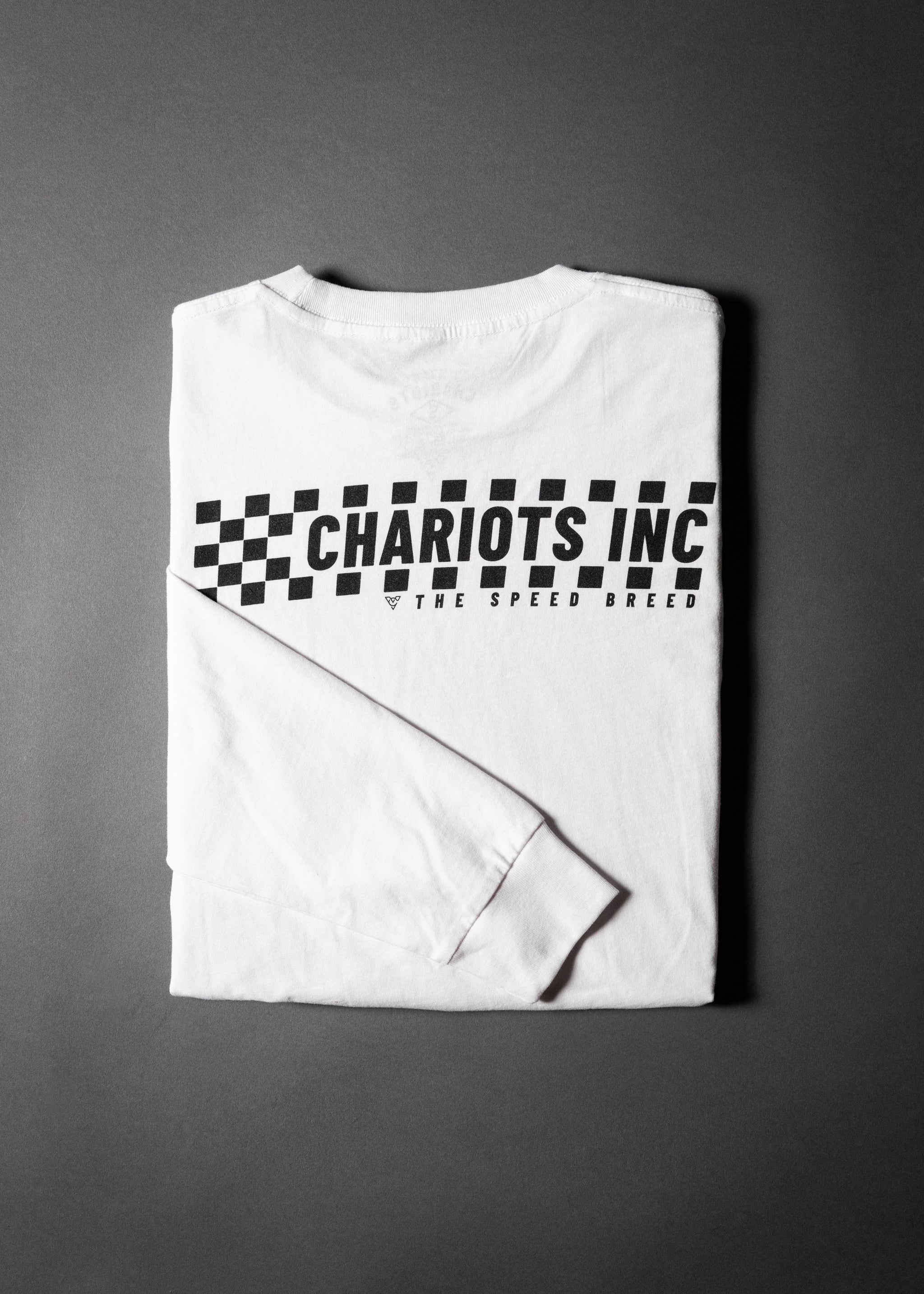 CHECKERED FLAG LONG SLEEVE TEE (White)