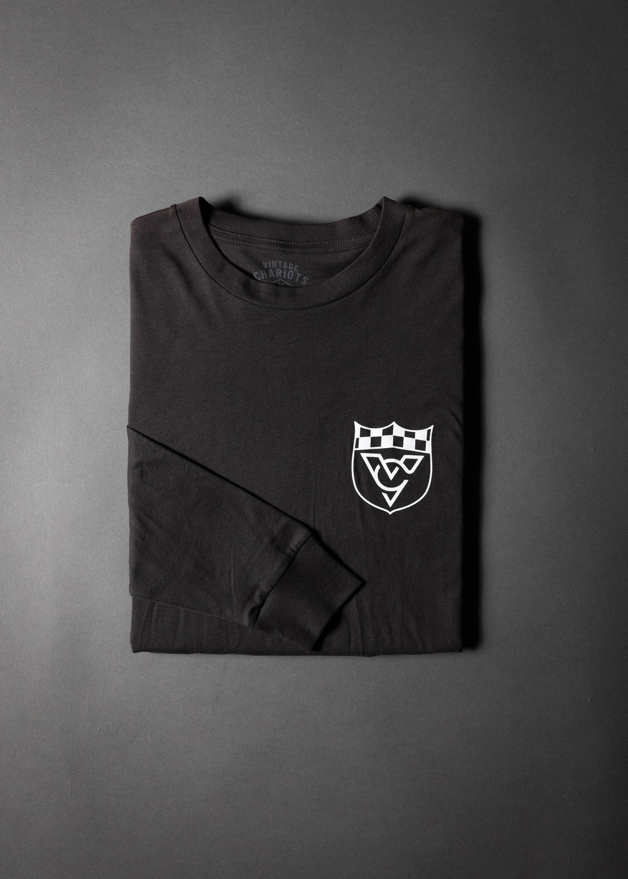 CHECKERED FLAG LONG SLEEVE TEE (Vintage Black)