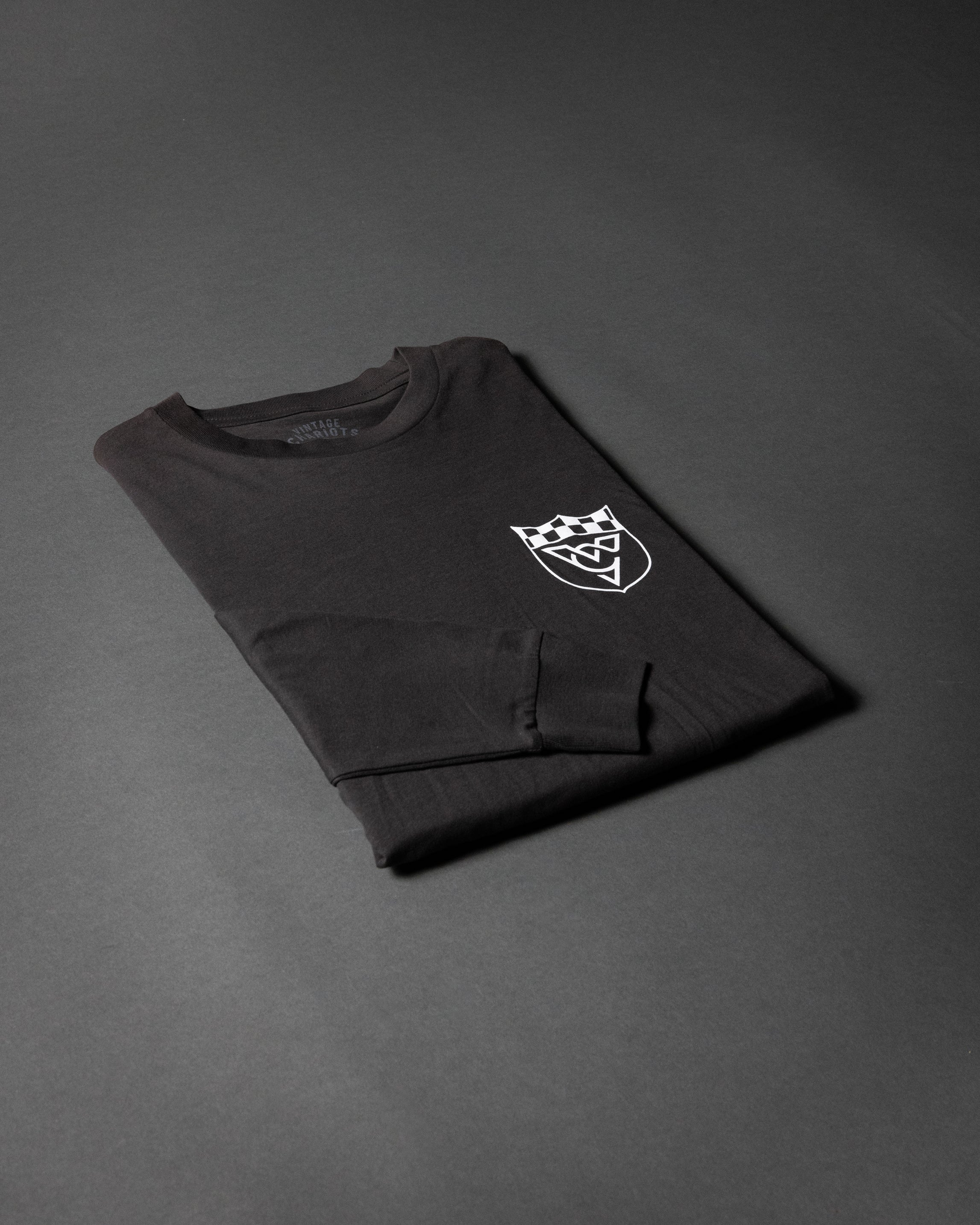CHECKERED FLAG LONG SLEEVE TEE (Vintage Black)