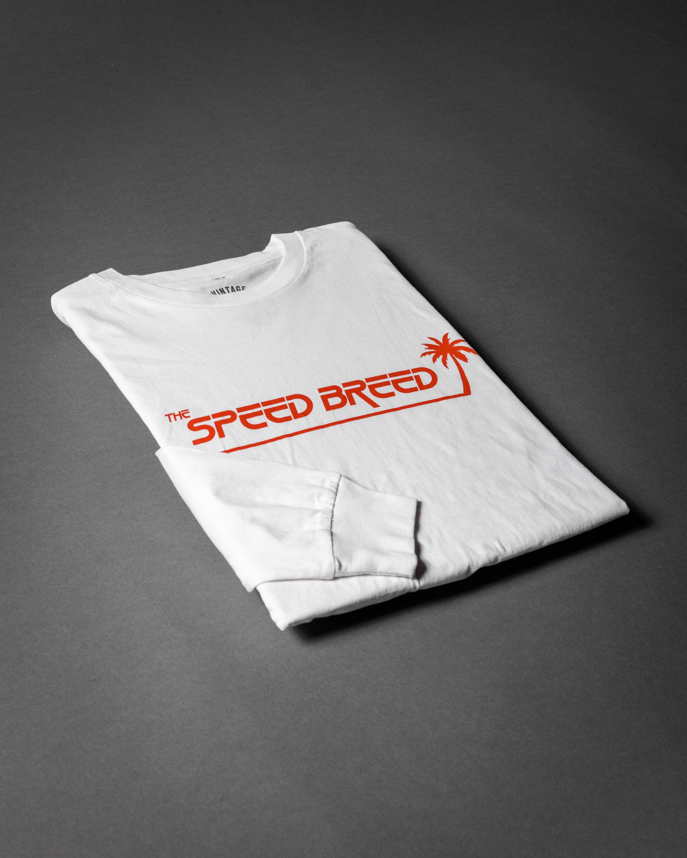 Palm Tree Speed Breed Long Sleeve Tee (White)