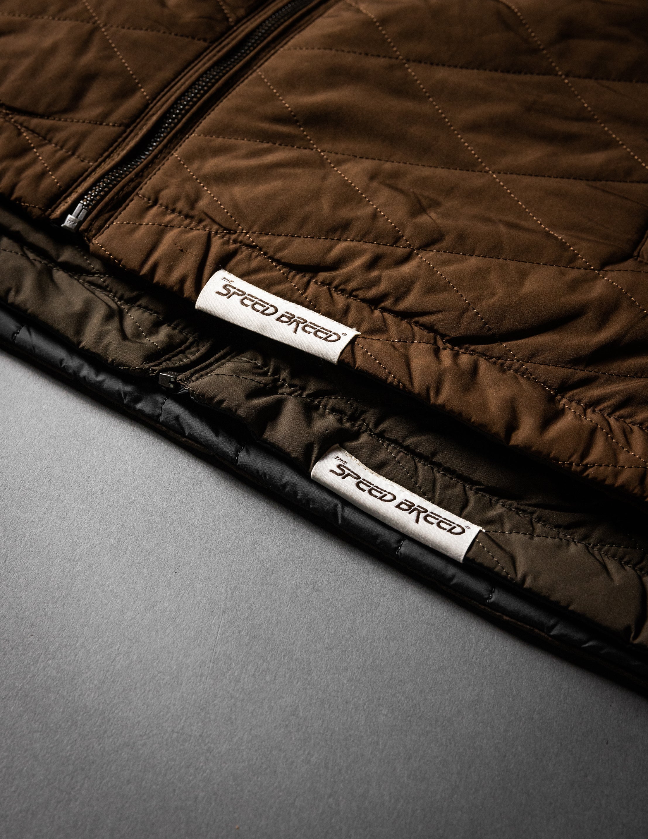 SPEED BREED PREMIUM REVERSIBLE QUILTED PUFFER JACKET (Dark Olive/Navy)
