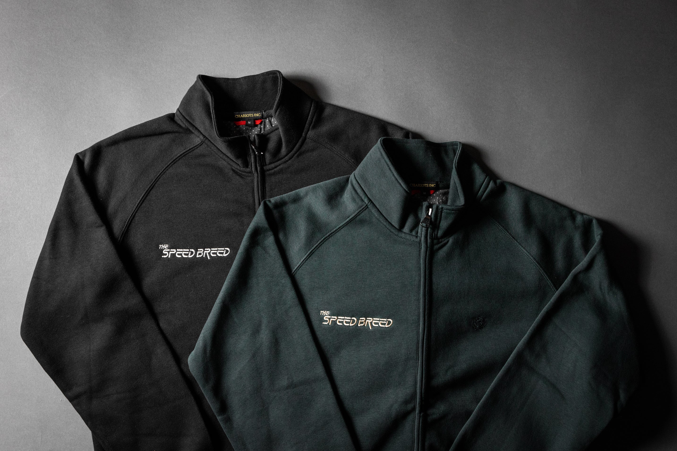 SPEED BREED PREMIUM FULL-ZIP TRACK JACKET (Hunter Green/Light Gold)