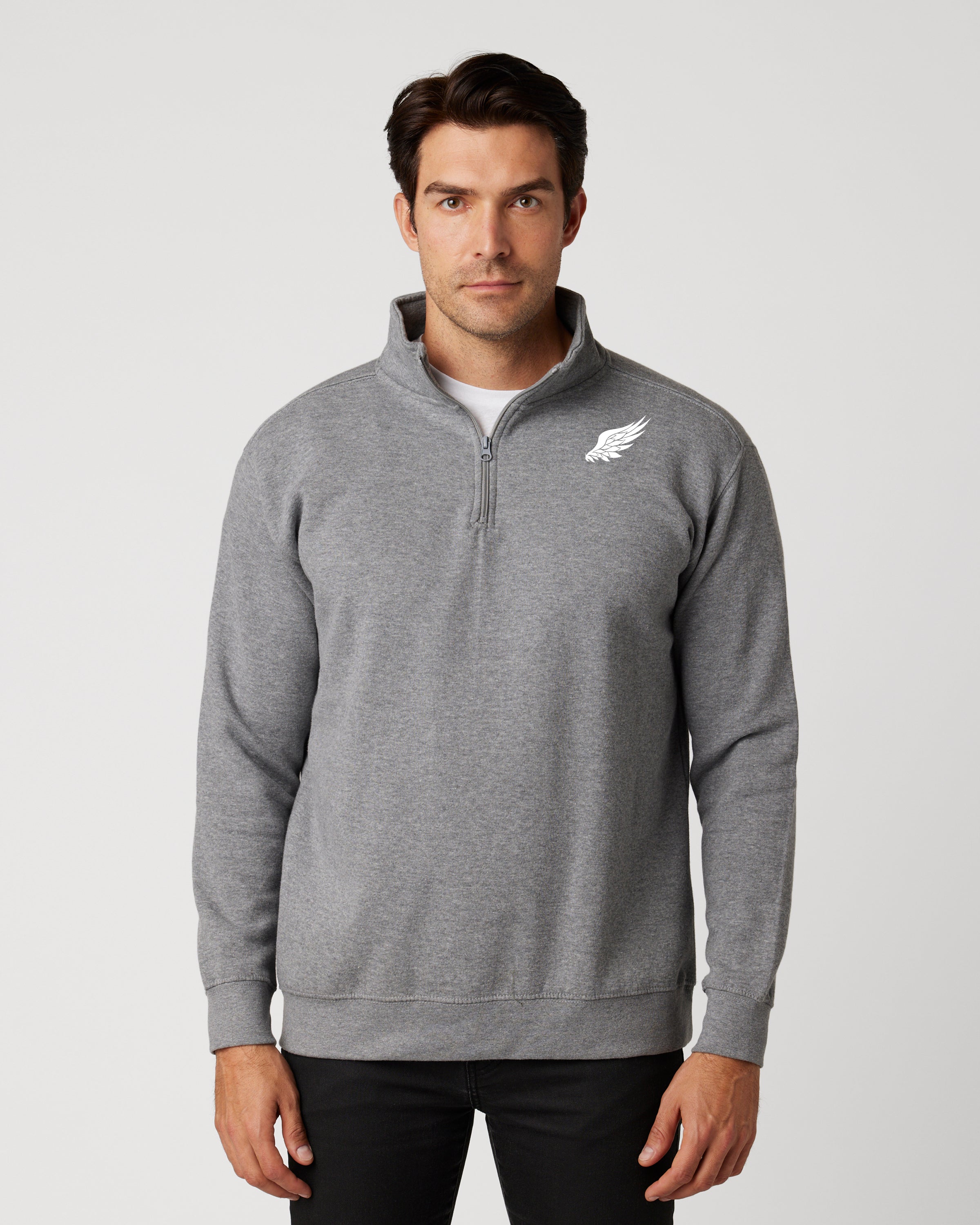 LITTLE BIRD QUARTER ZIP FLEECE PULLOVER (Carbon Grey)