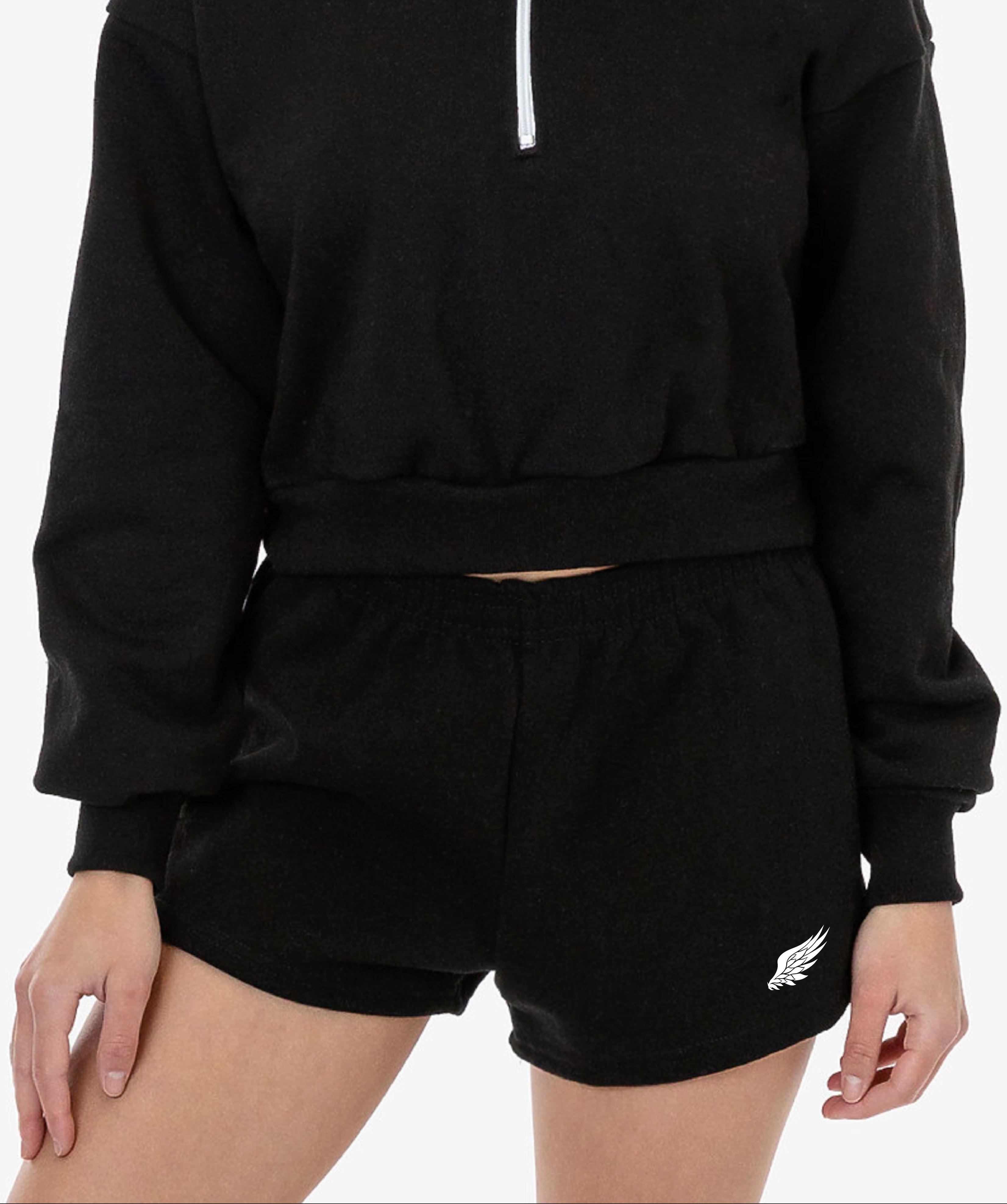 LITTLE BIRD HEAVY FLEECE SHORT SHORTS (Black)