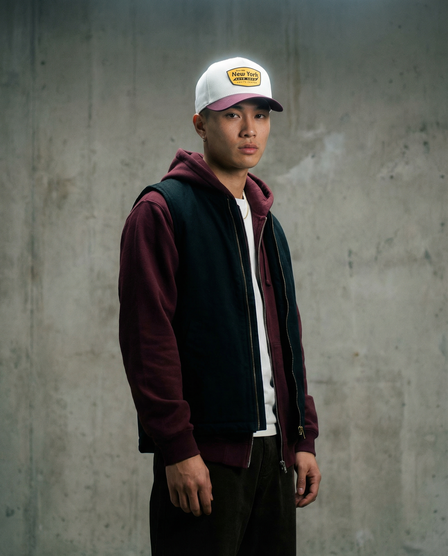 NYIAS26 Javits Center 5-Panel Snapback (Vintage White/Cardinal)