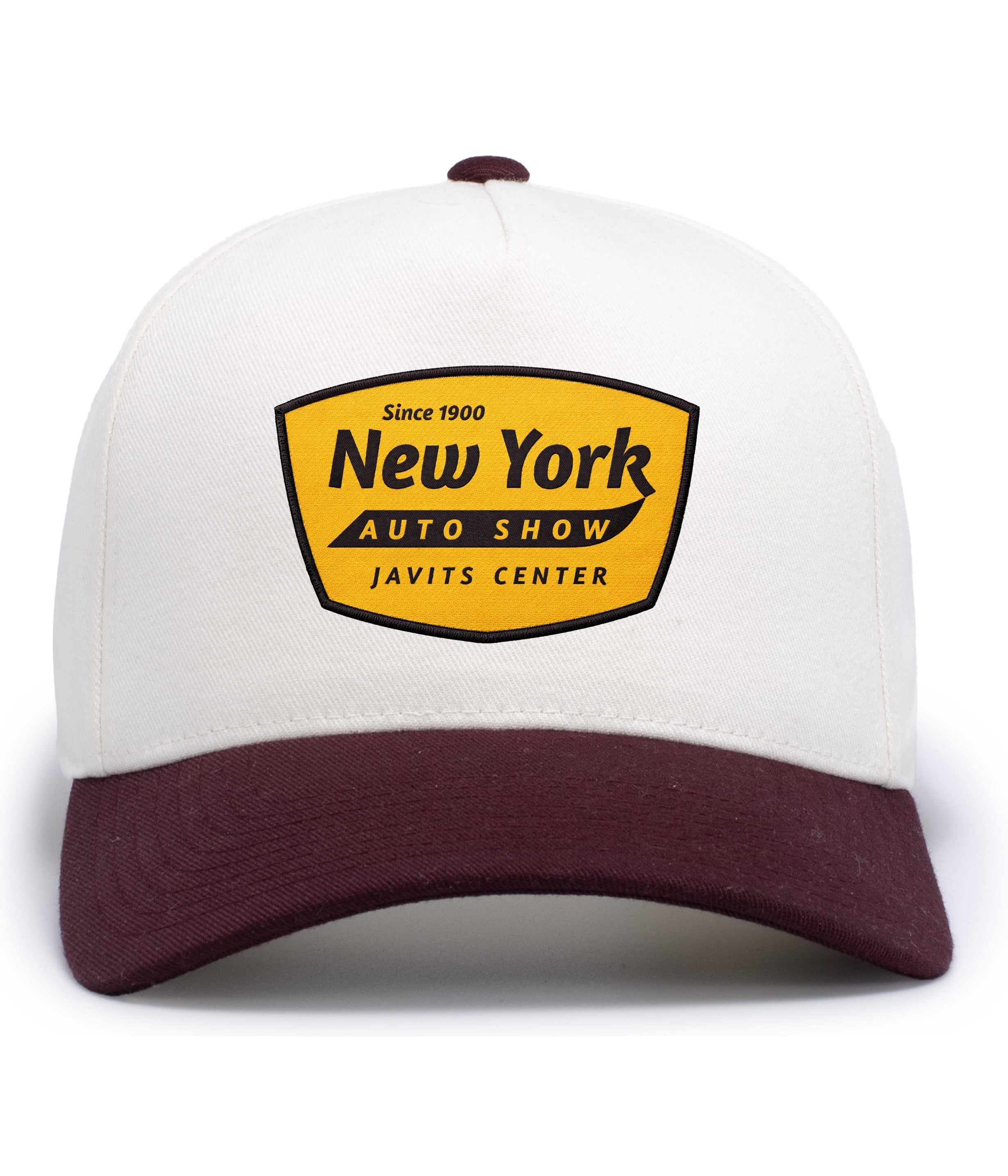 NYIAS26 Javits Center 5-Panel Snapback (Vintage White/Cardinal)