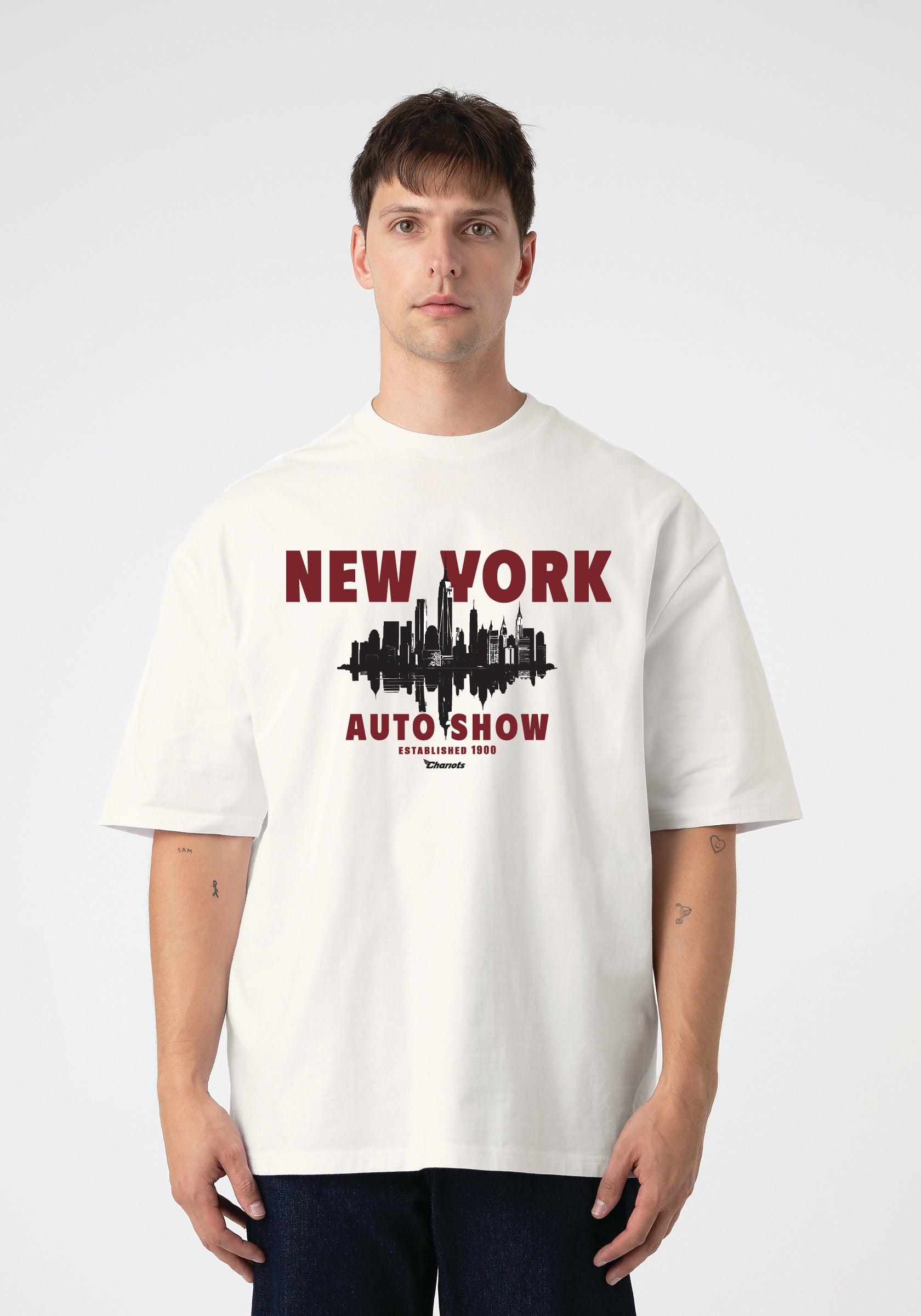 NYIAS26 Skyline Oversized Box Tee (Vintage White)
