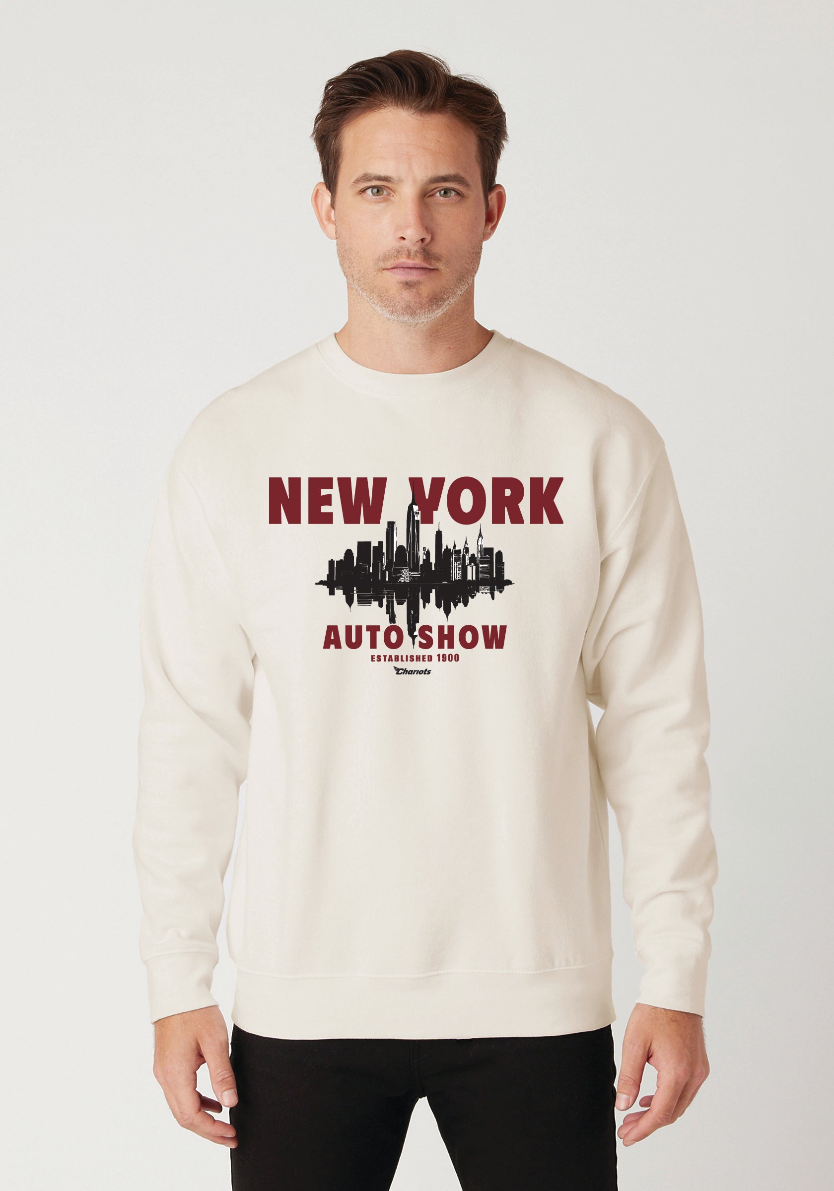 NYIAS26 Skyline Premium Crewneck Sweatshirt (Bone)