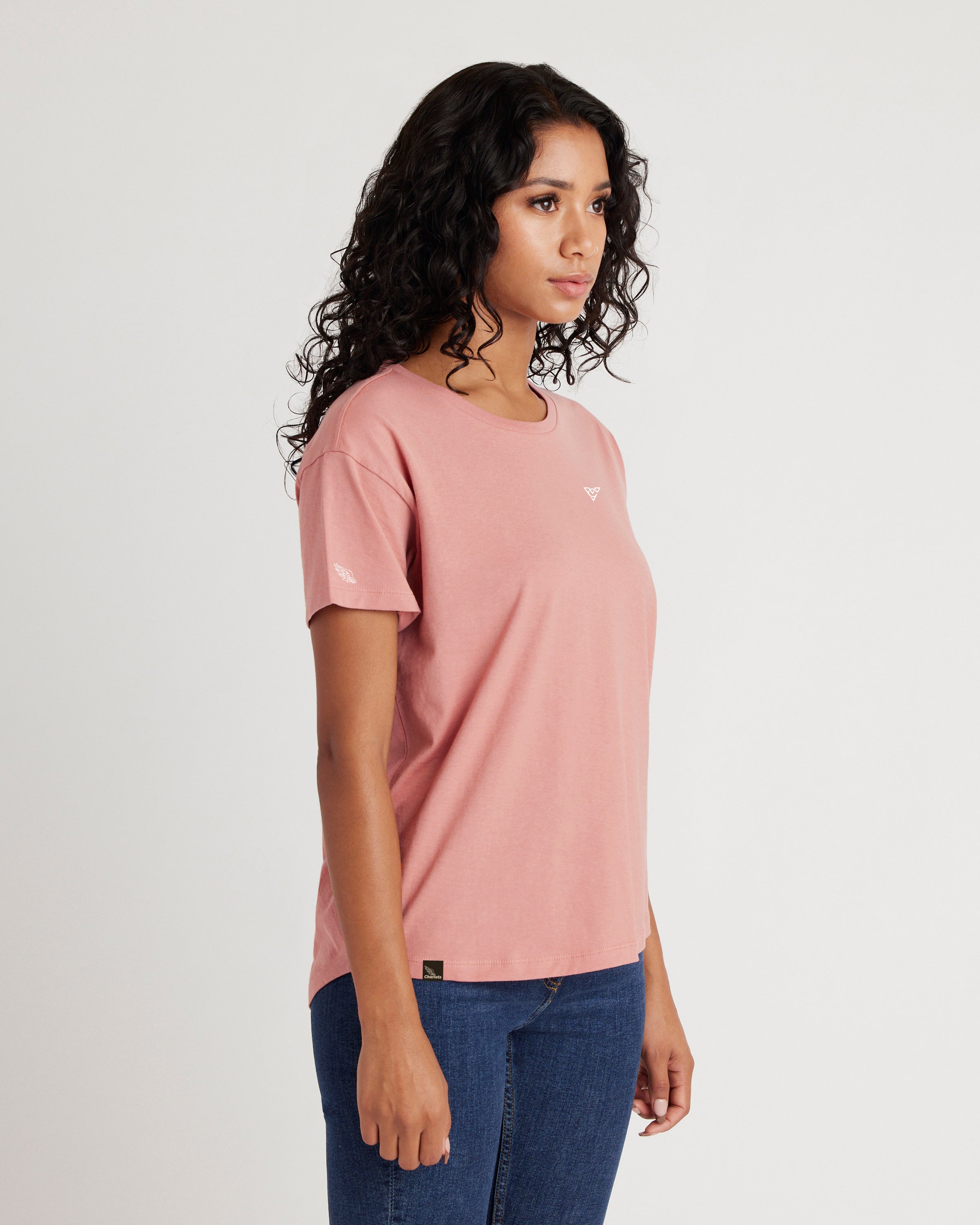 SPARTAN WOMENS HI-LO TEE (Dusty Rose)