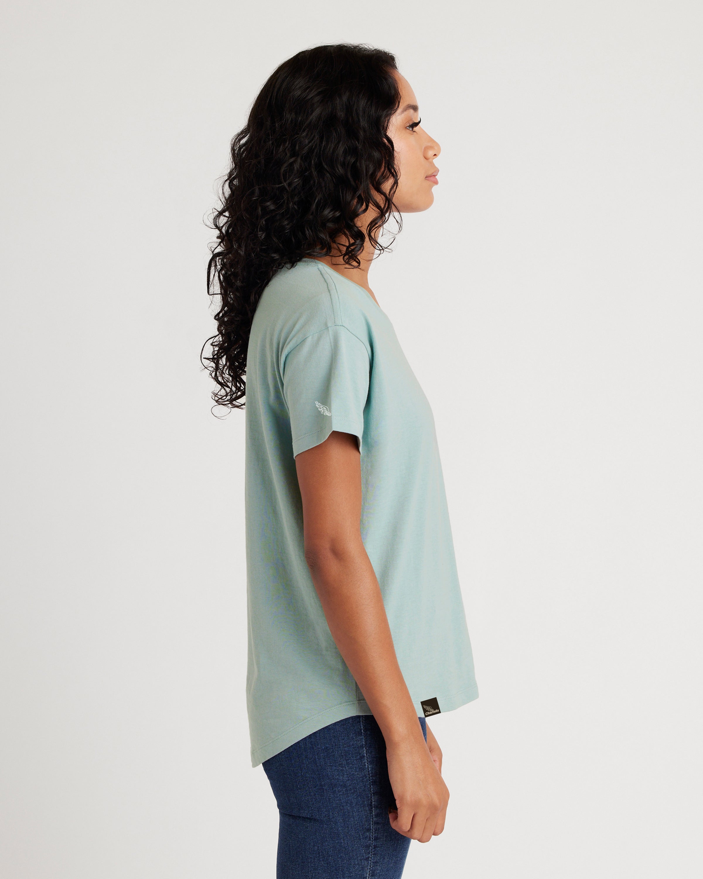 SPARTAN WOMENS HI-LO TEE (Seafoam)