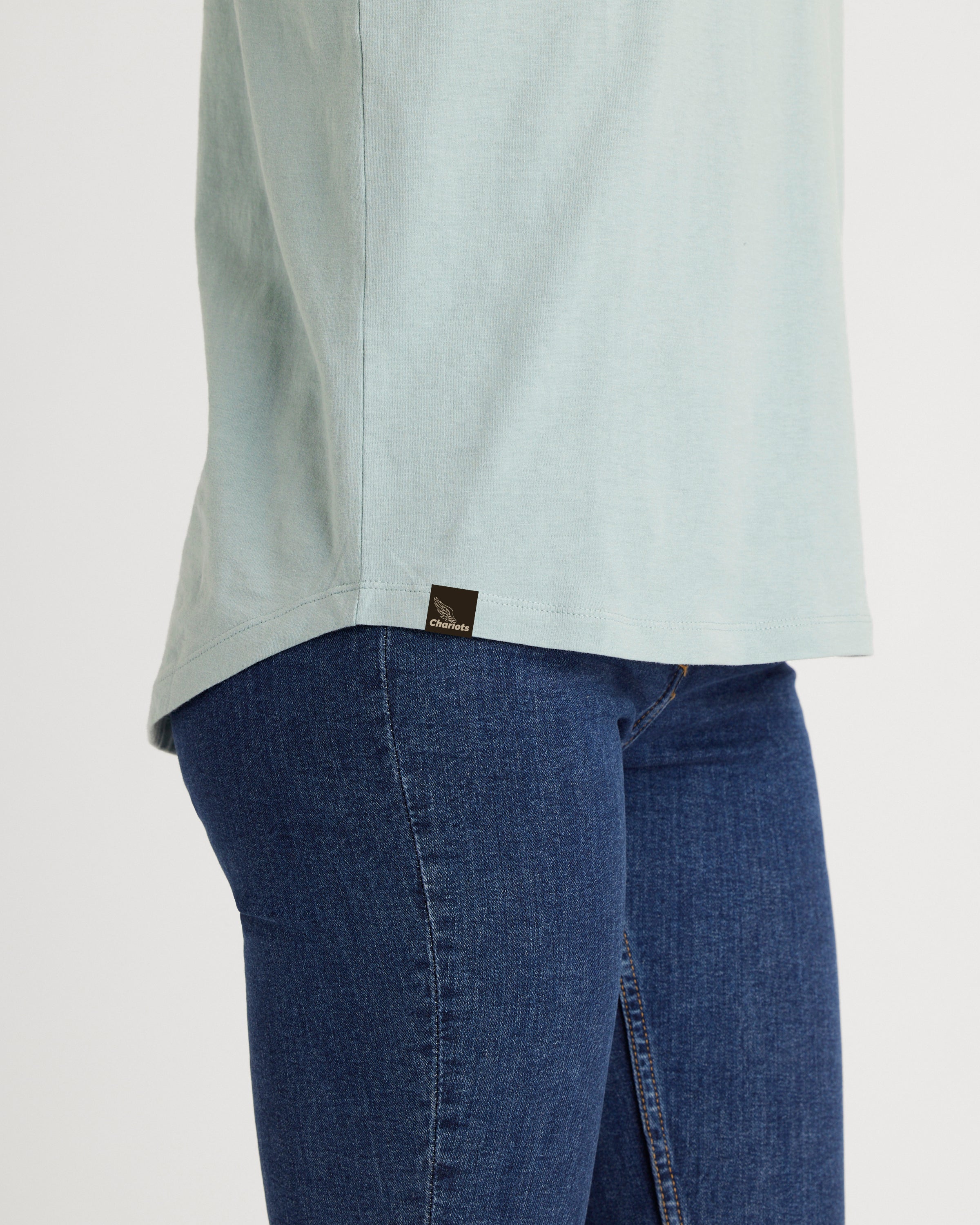 SPARTAN WOMENS HI-LO TEE (Seafoam)