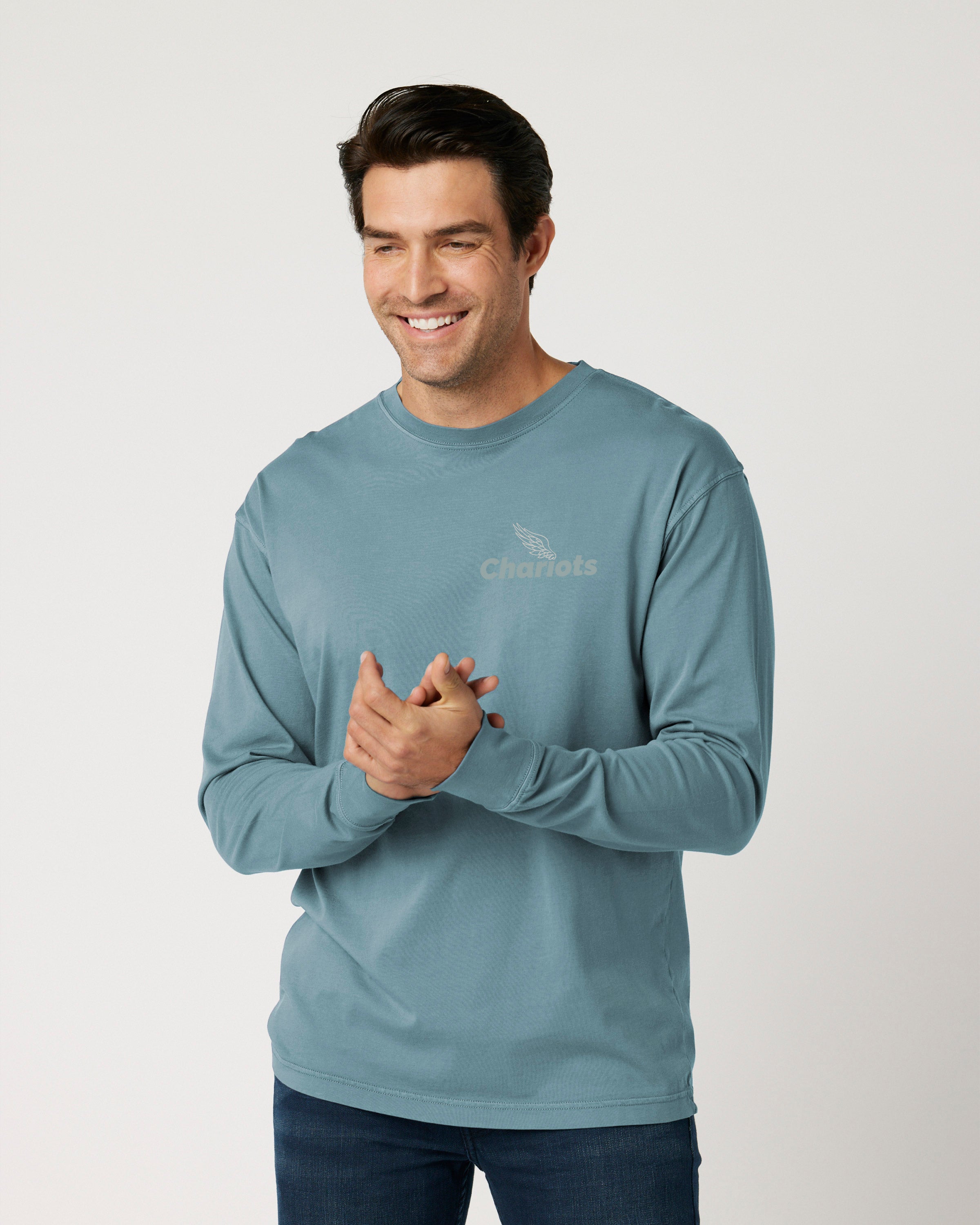 TAKE FLIGHT LONG SLEEVE TEE (Dusty Teal)