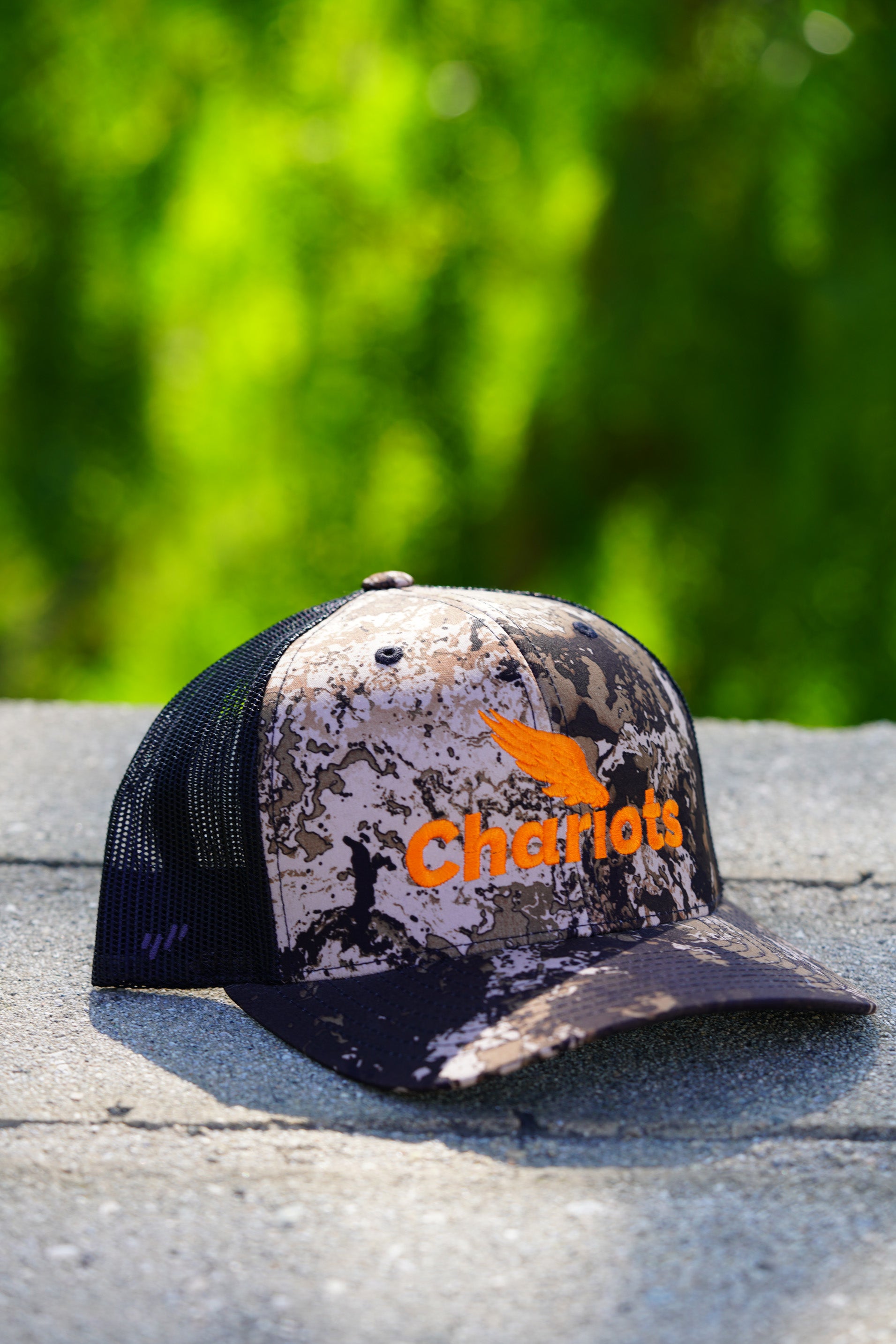 Zephyr Premium Trucker Hat (Veil Camo/Wideland/Orange)