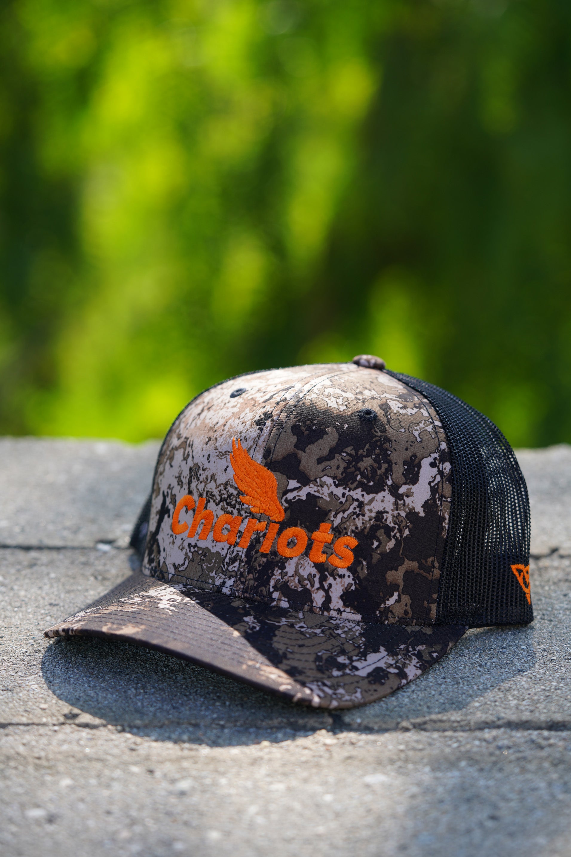 Zephyr Premium Trucker Hat (Veil Camo/Wideland/Orange)