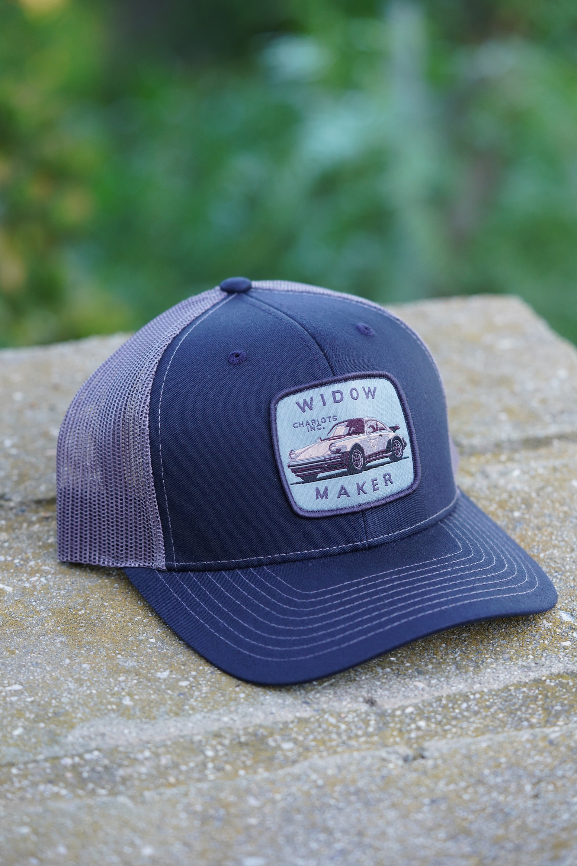 WIDOWMAKER V.2 BLUE (Navy/Charcoal Premium Trucker Hat)
