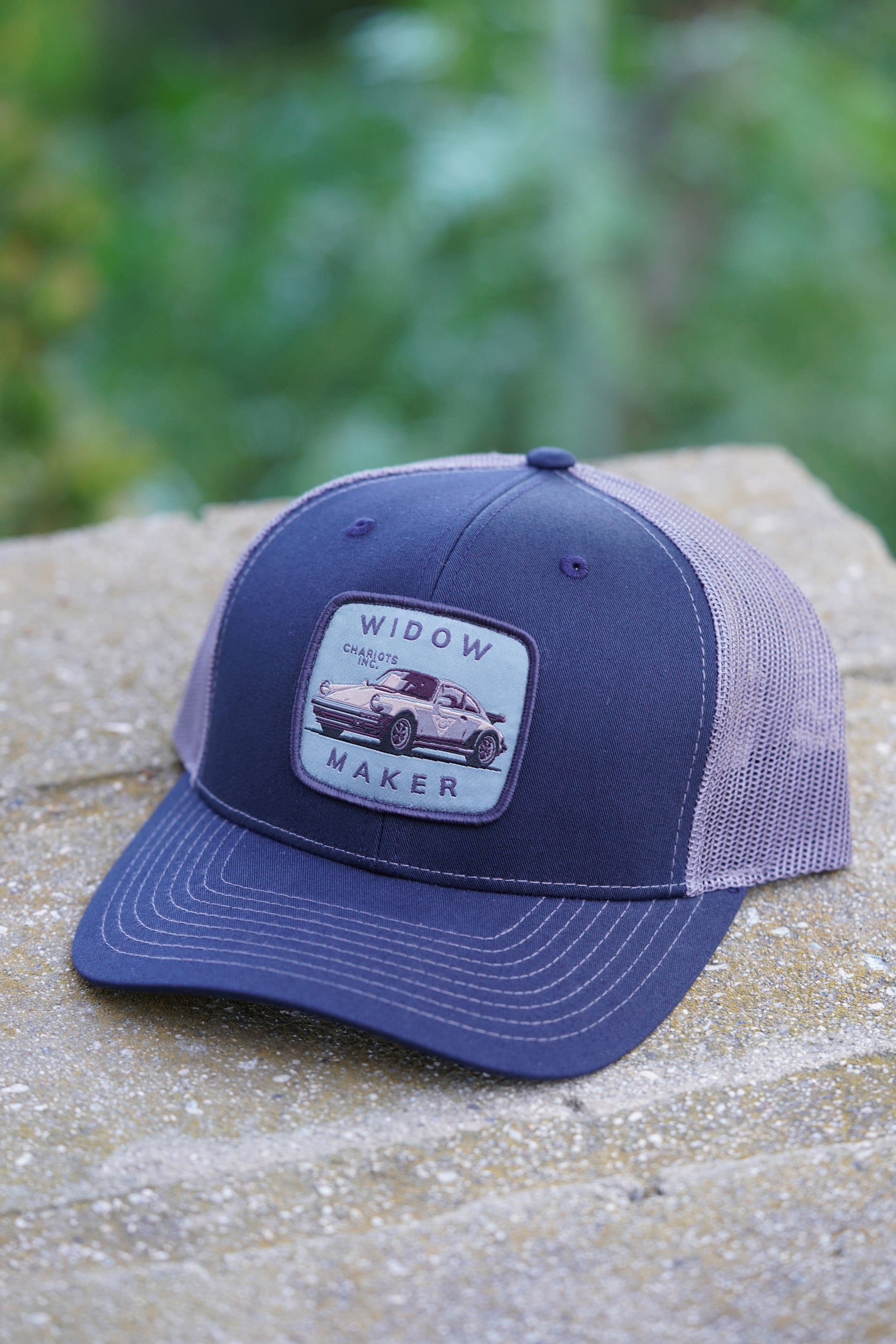 WIDOWMAKER V.2 BLUE (Navy/Charcoal Premium Trucker Hat)