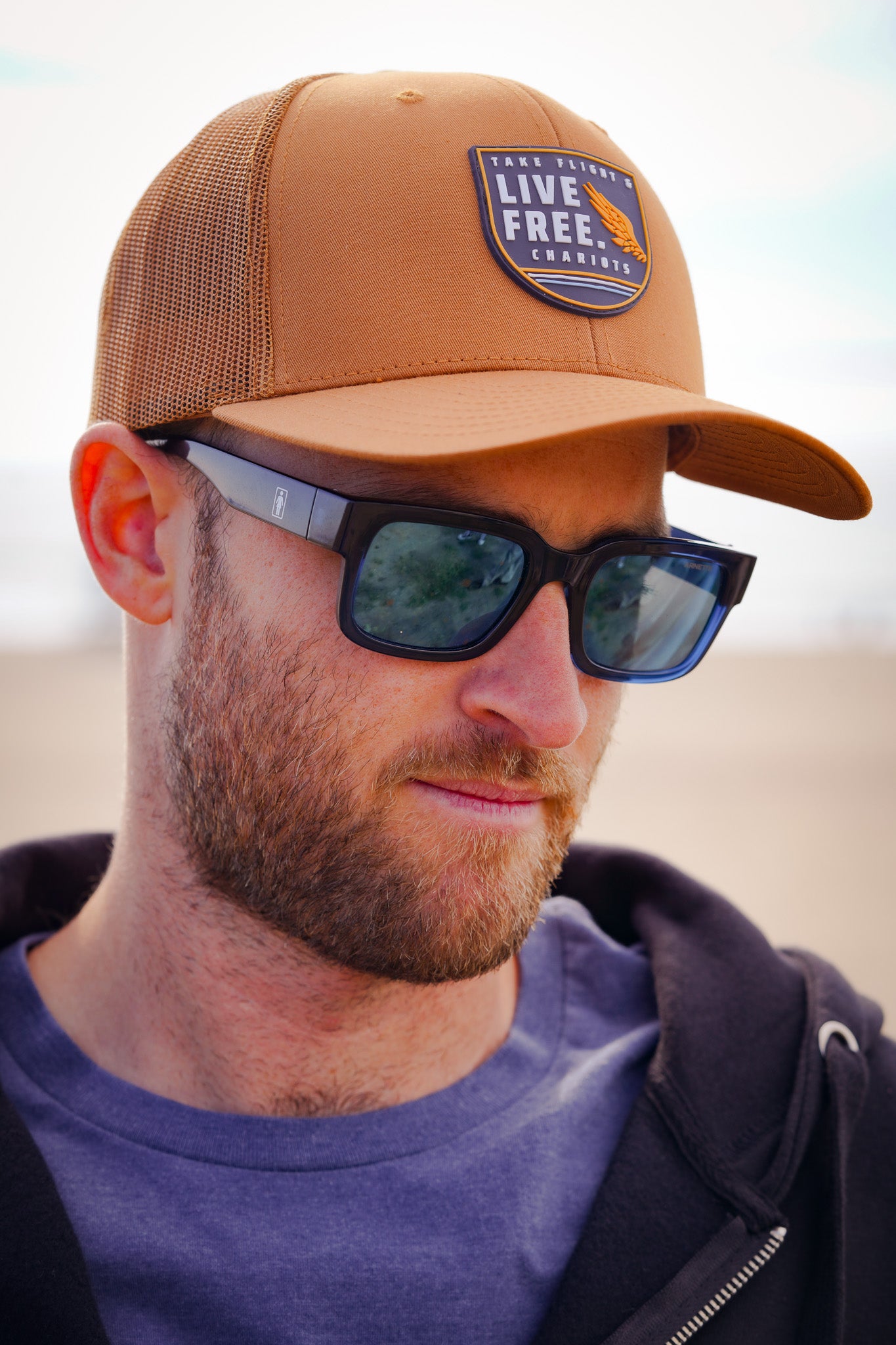 LIVE FREE PREMIUM TRUCKER HAT (Caramel)