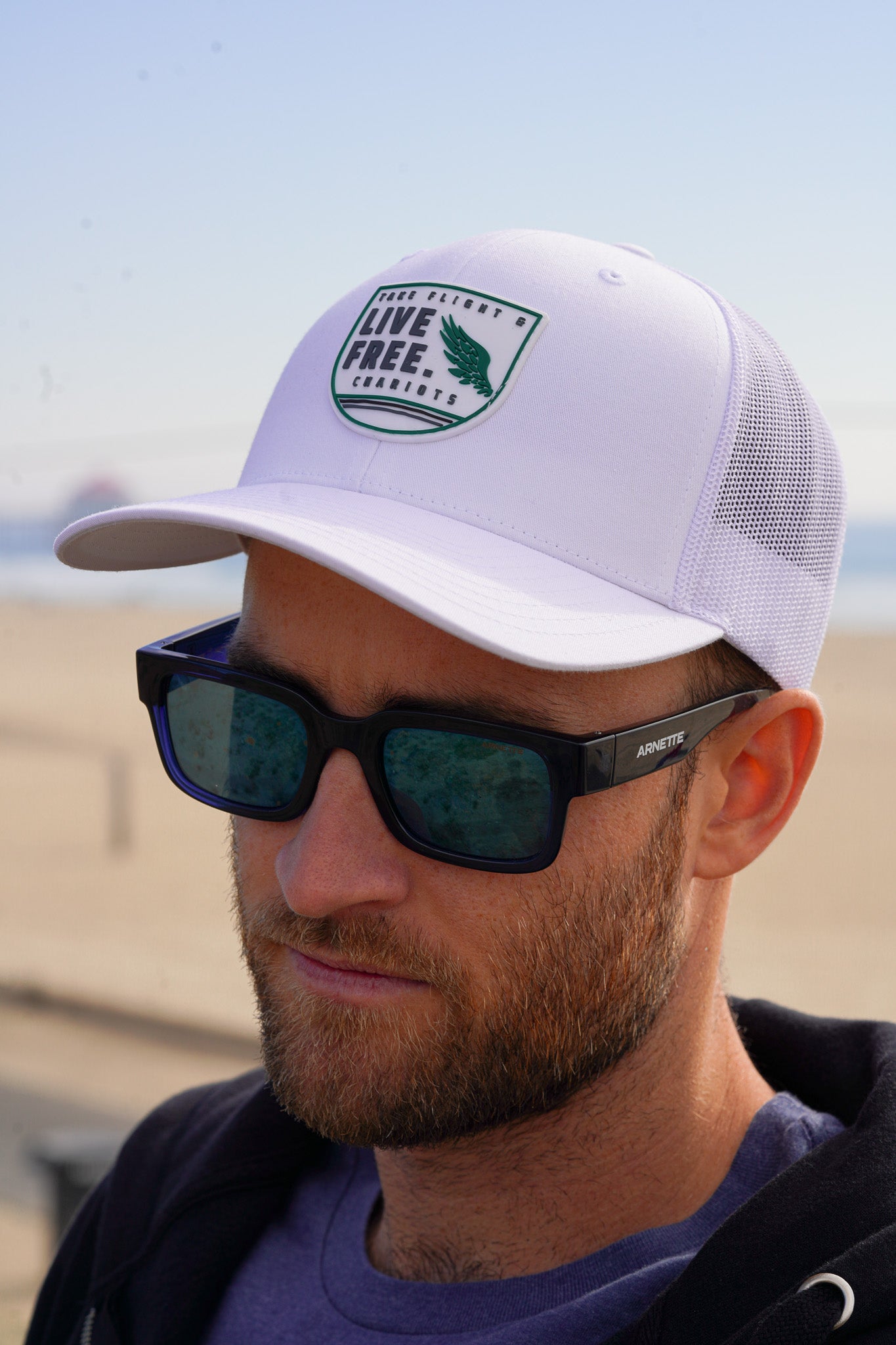 LIVE FREE PREMIUM TRUCKER HAT (White)