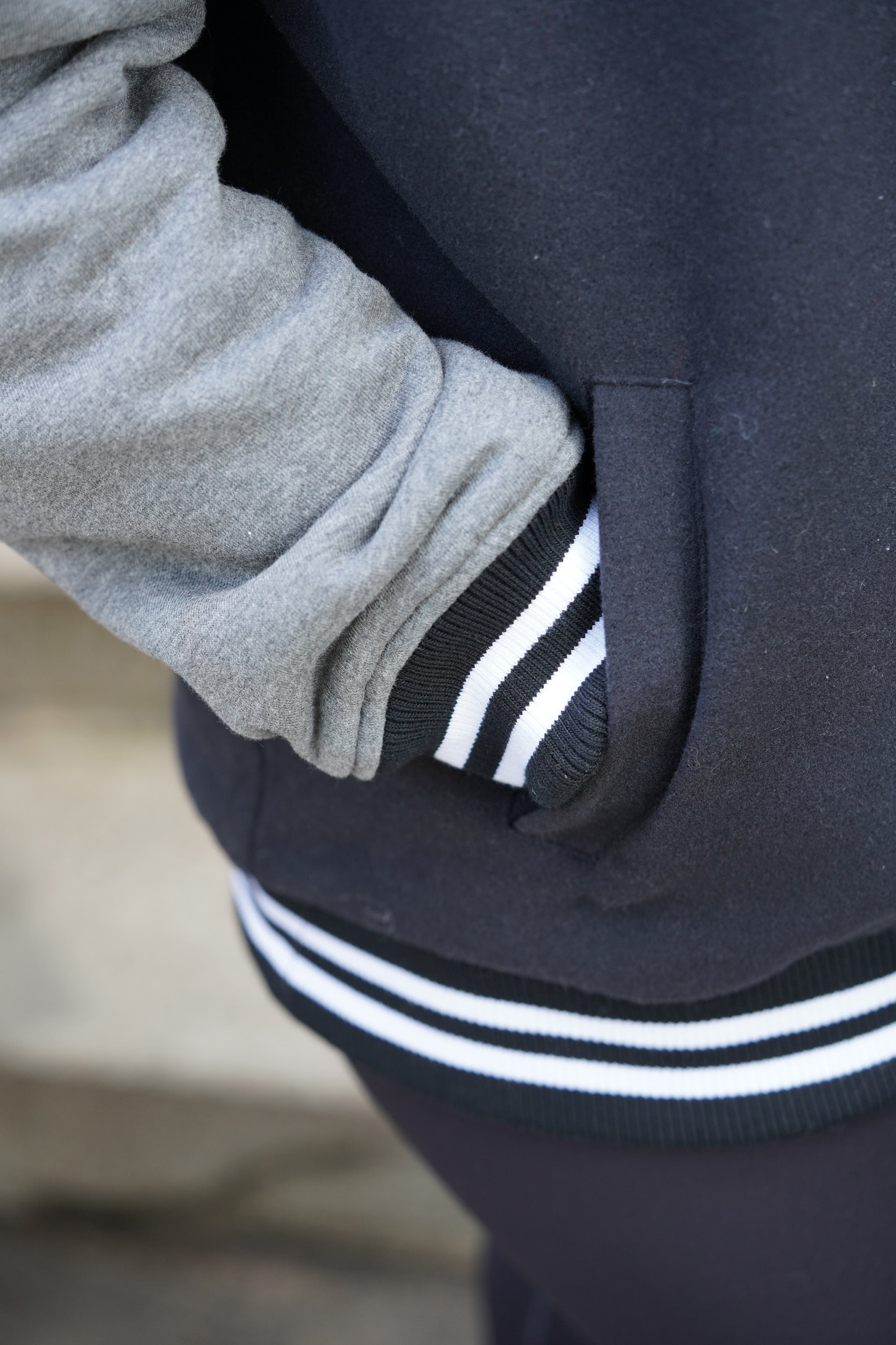 LA AUTO SHOW LETTERMAN FLEECE JACKET (Black)