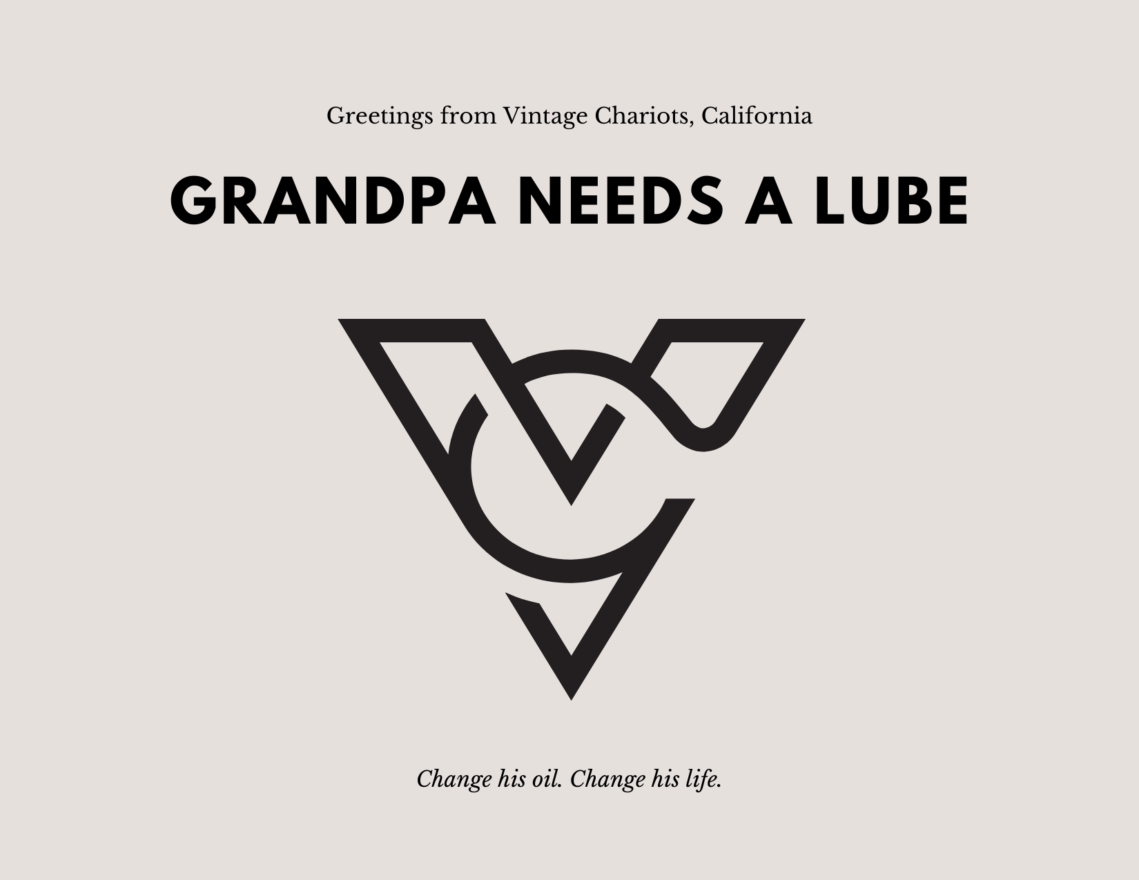 Grandpa Needs a Lube Postcard